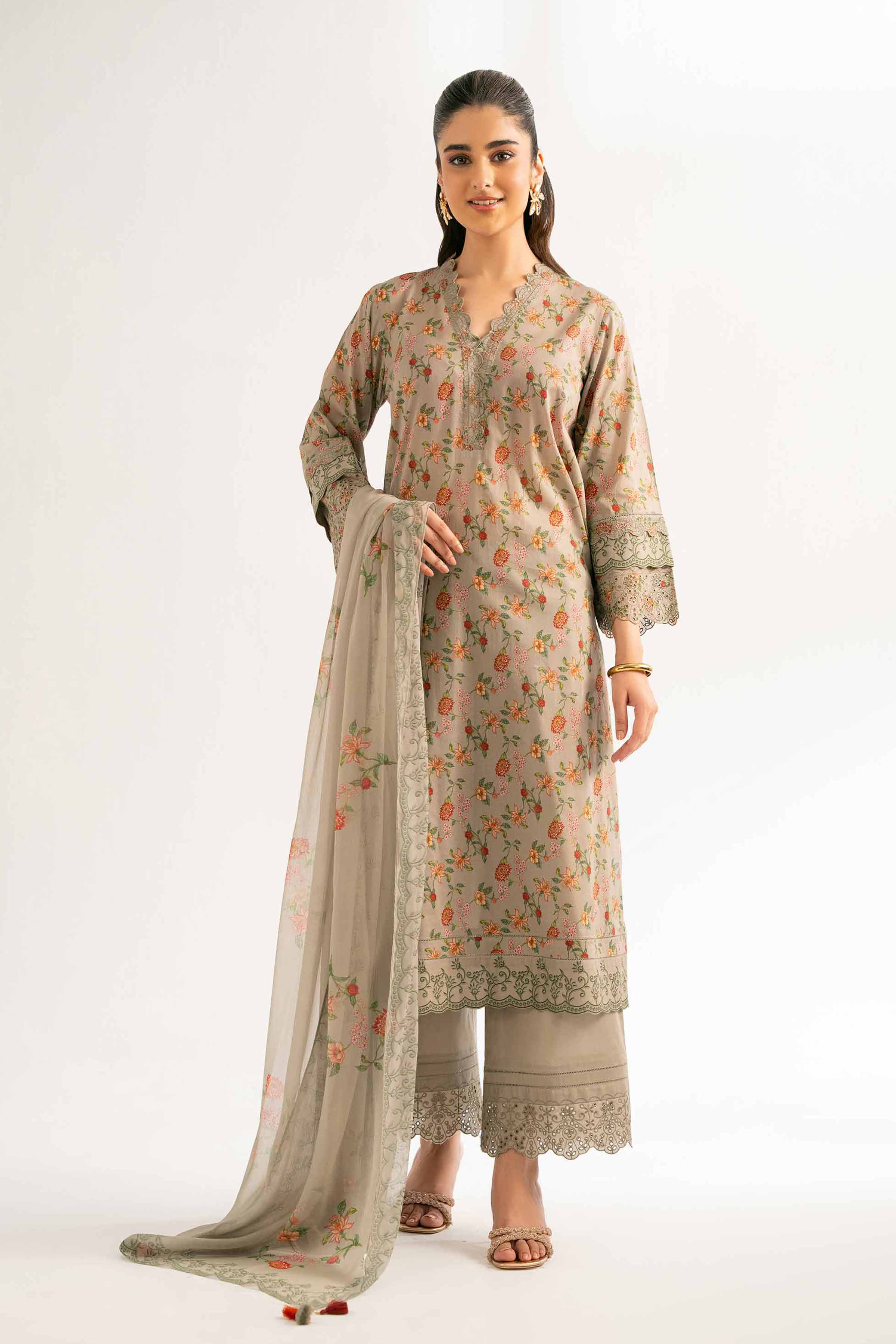 3 Piece - Printed Embroidered Suit - 42519403 for Women - Unstitched Collection | Nishat | Shop Online