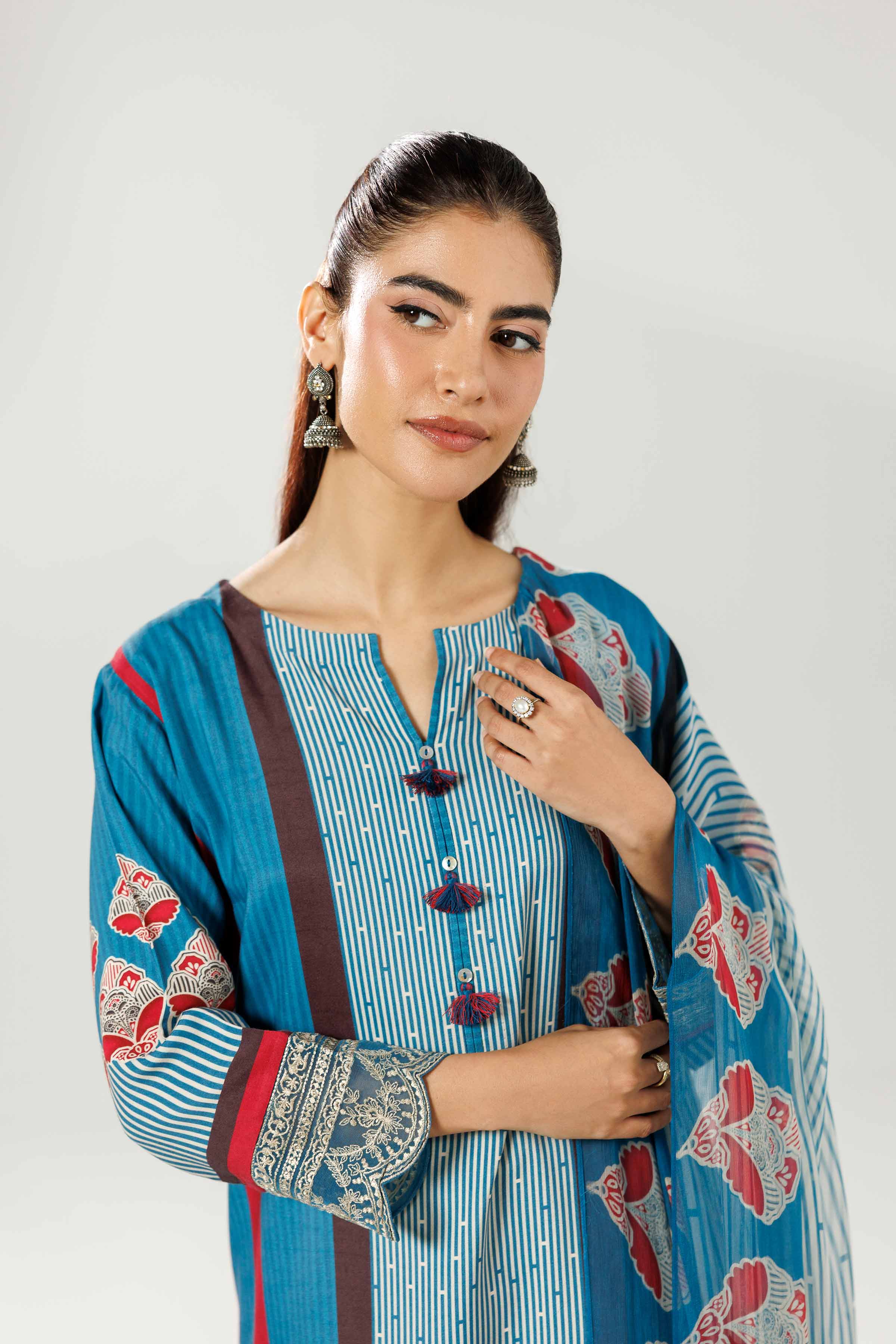 3 Piece - Printed Embroidered Suit - 42519593 for Women - Ready to Stitch Collection | Nishat | Shop Online