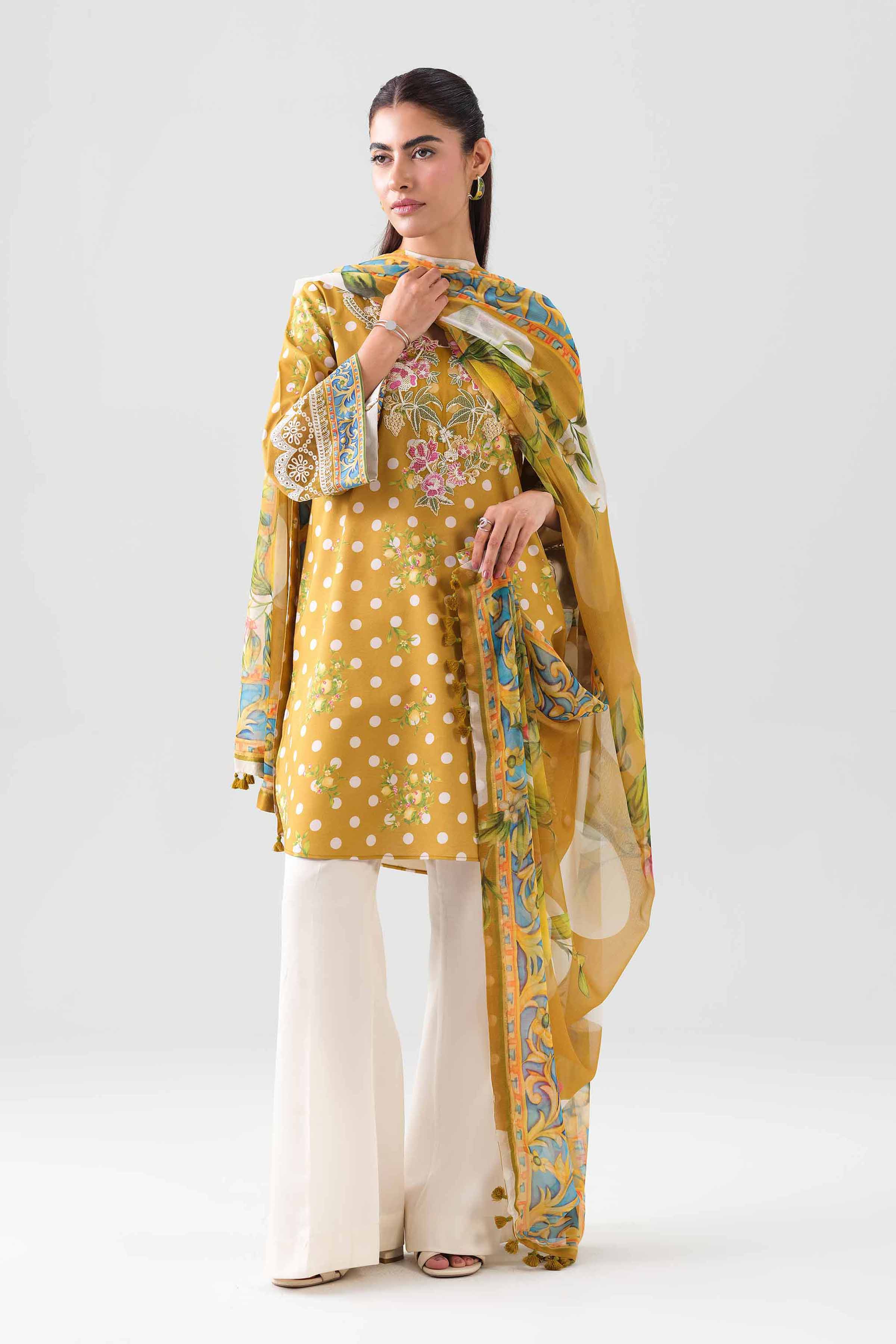 2 Piece - Digital Printed Embroidered Suit - 42601011