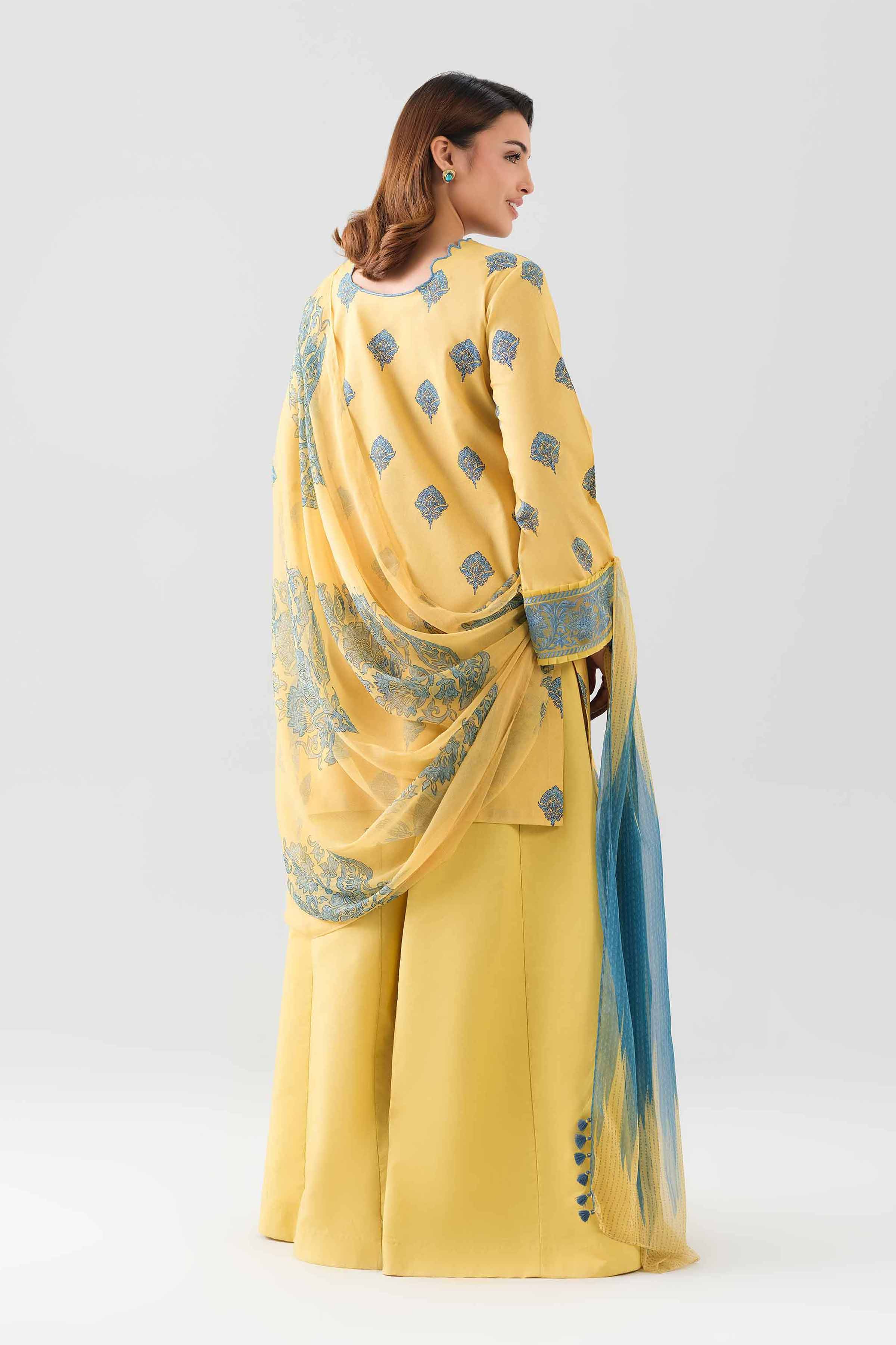 2 Piece - Digital Printed Embroidered Suit - 42601013