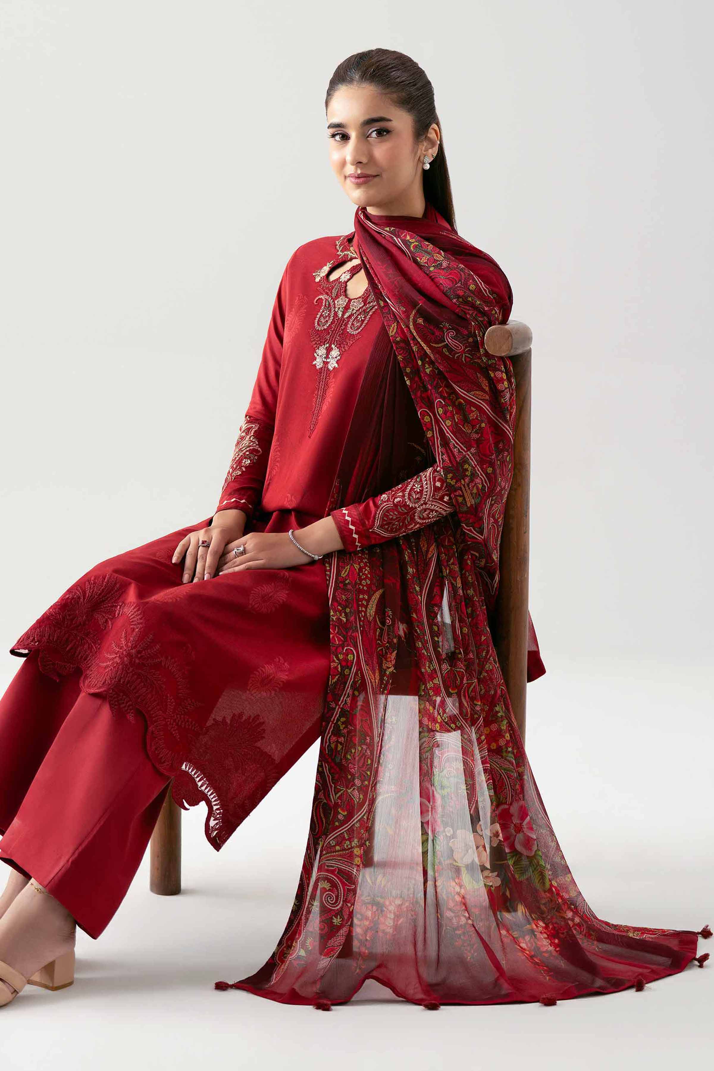 2 Piece - Digital Printed Embroidered Suit - 42601014