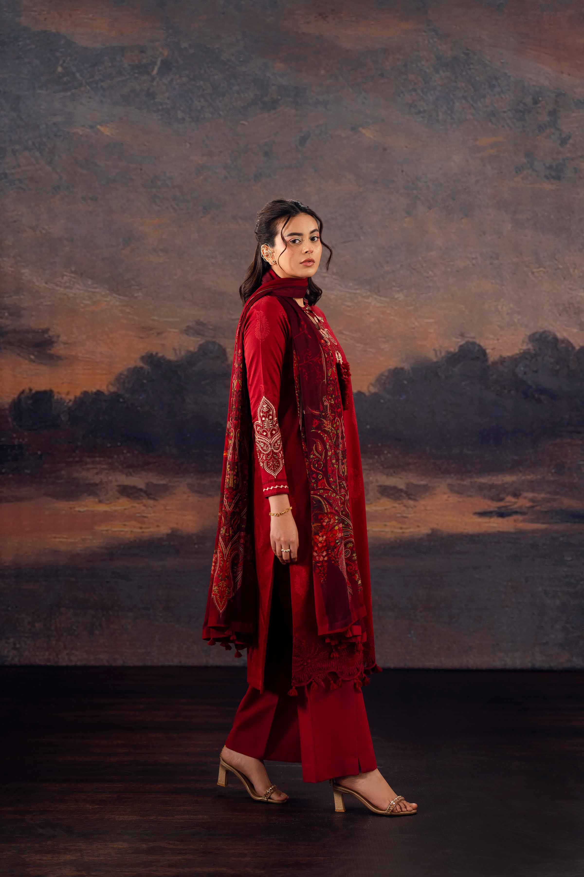 2 Piece - Digital Printed Embroidered Suit - 42601014