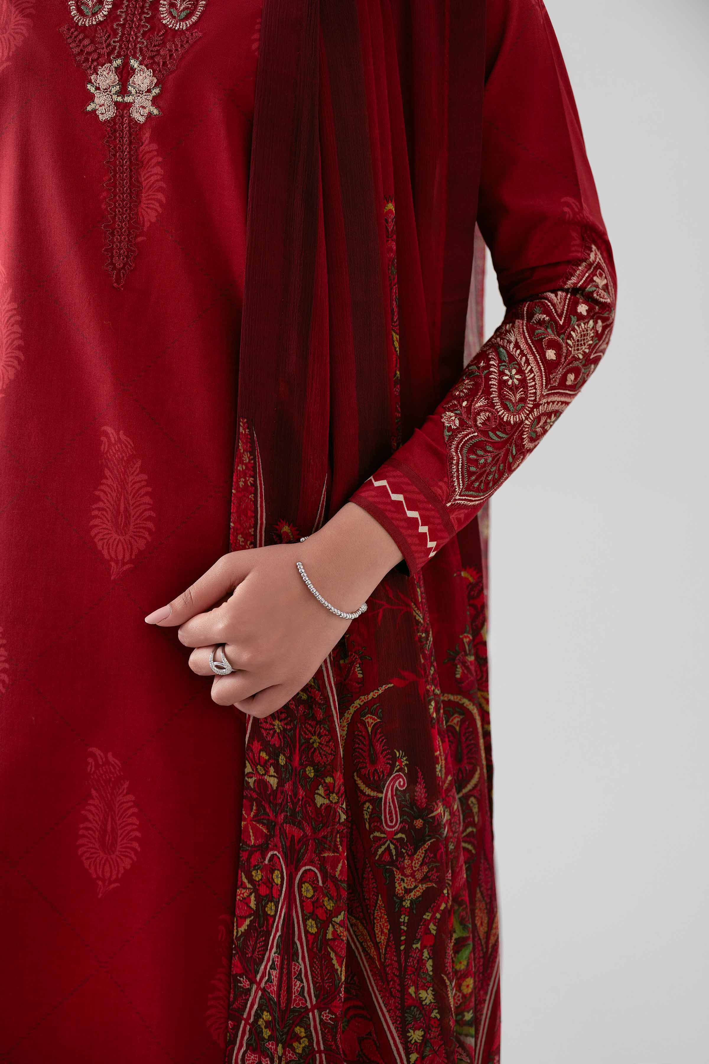 2 Piece - Digital Printed Embroidered Suit - 42601014