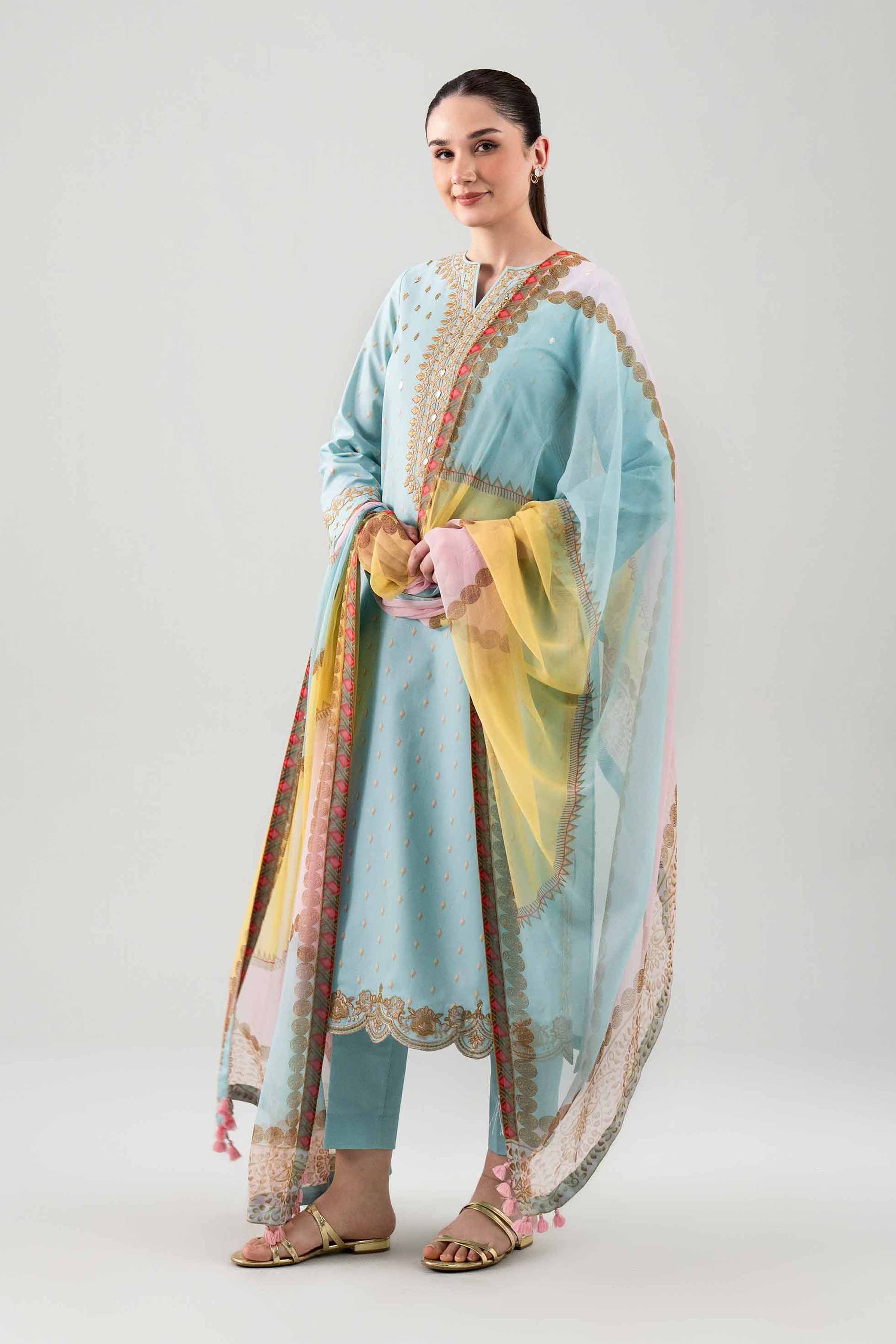 2 Piece - Digital Printed Embroidered Suit - 42601016