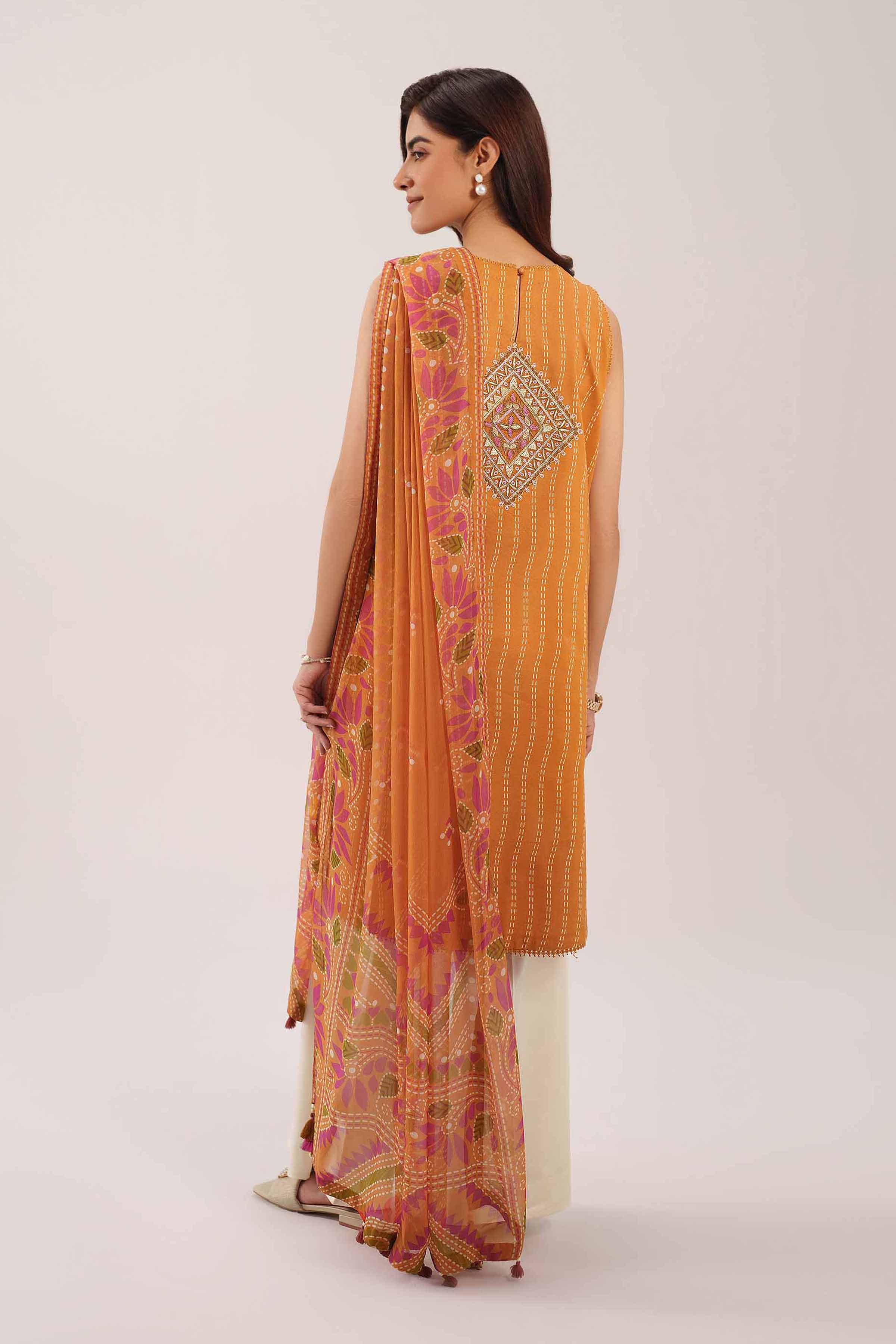 2 Piece - Digital Printed Embroidered Suit - 42601018