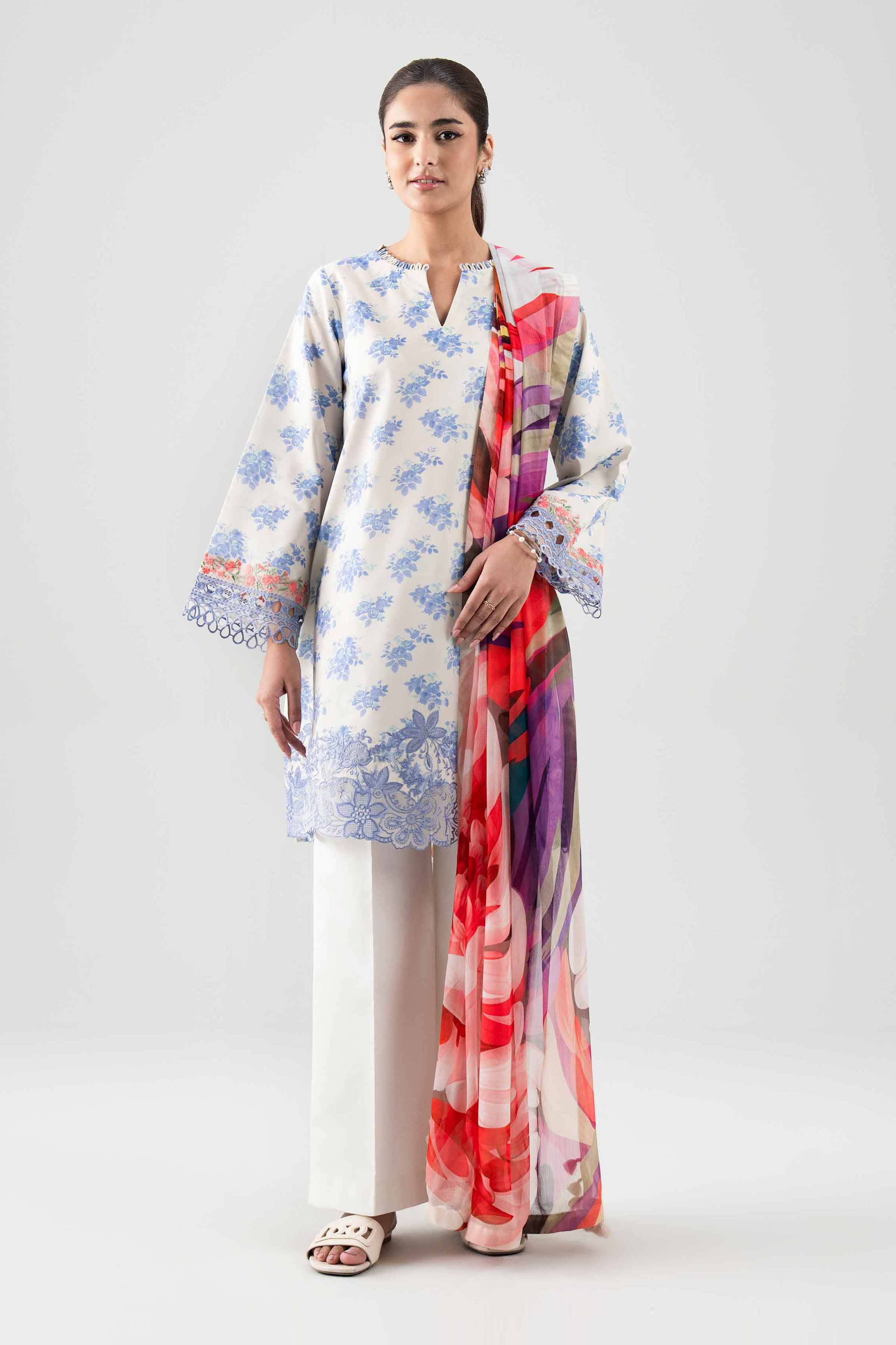 2 Piece - Digital Printed Embroidered Suit - 42601020