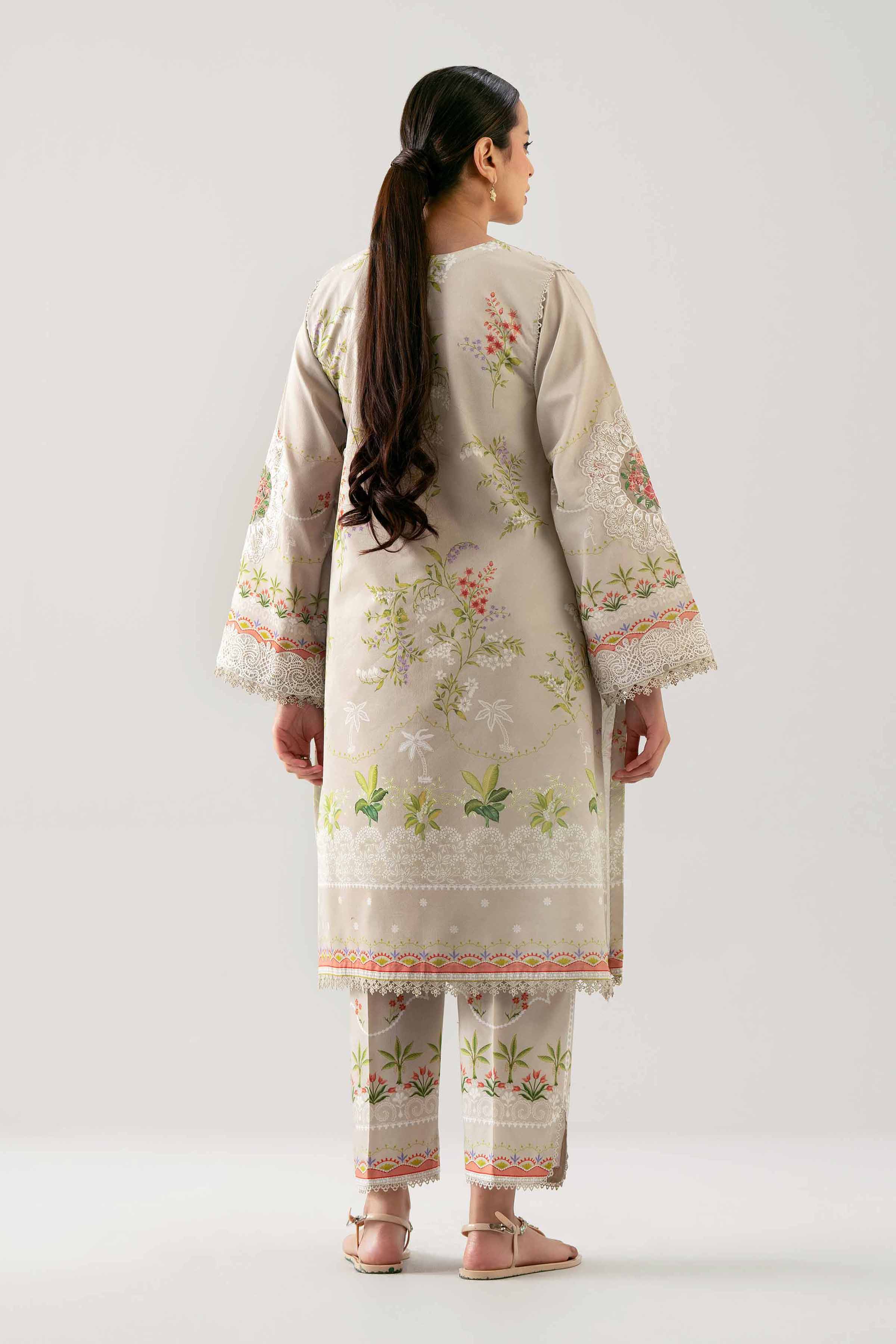 2 Piece - Digital Printed Embroidered Suit - 42601057