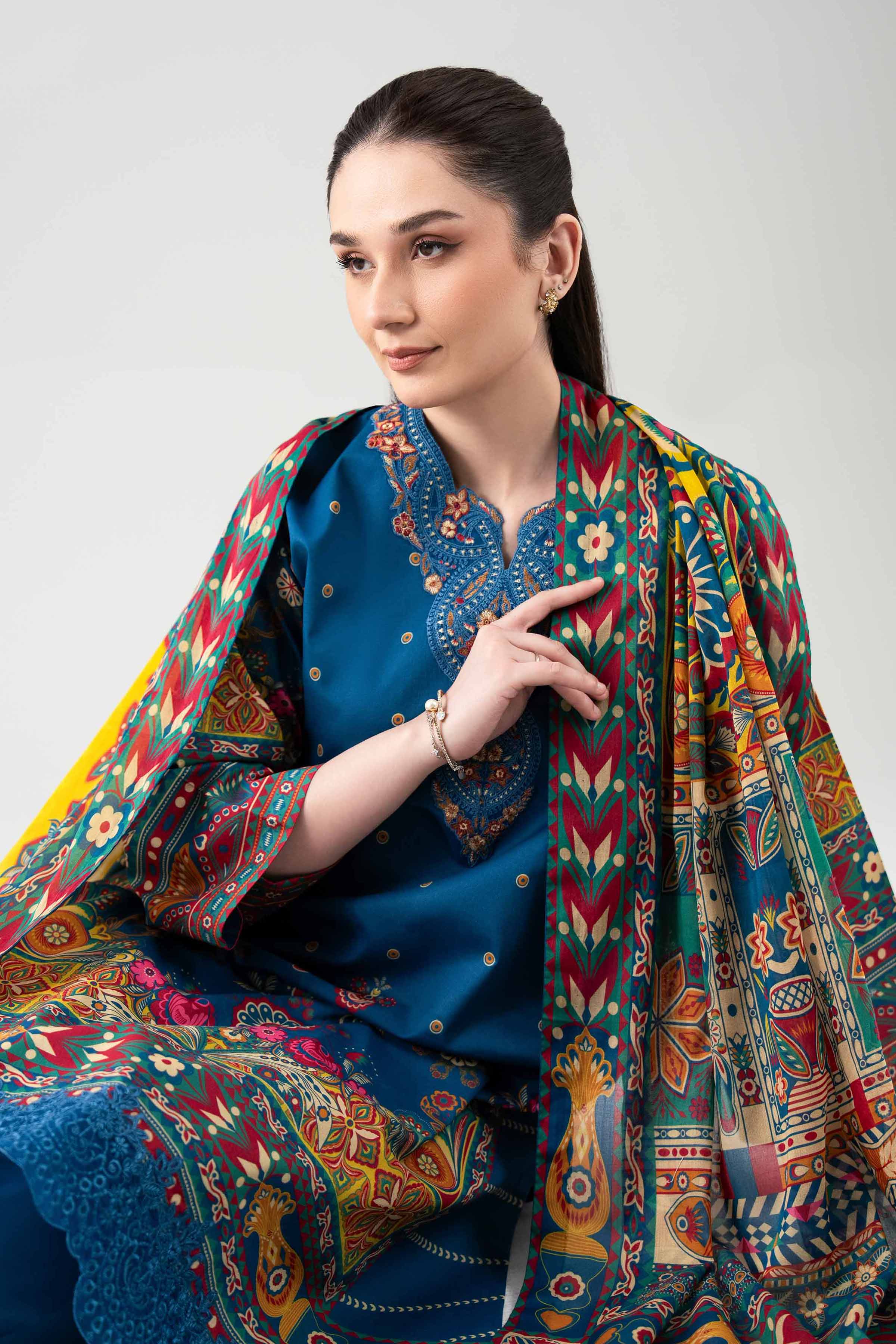 3 Piece - Digital Printed Embroidered Suit - 42601104