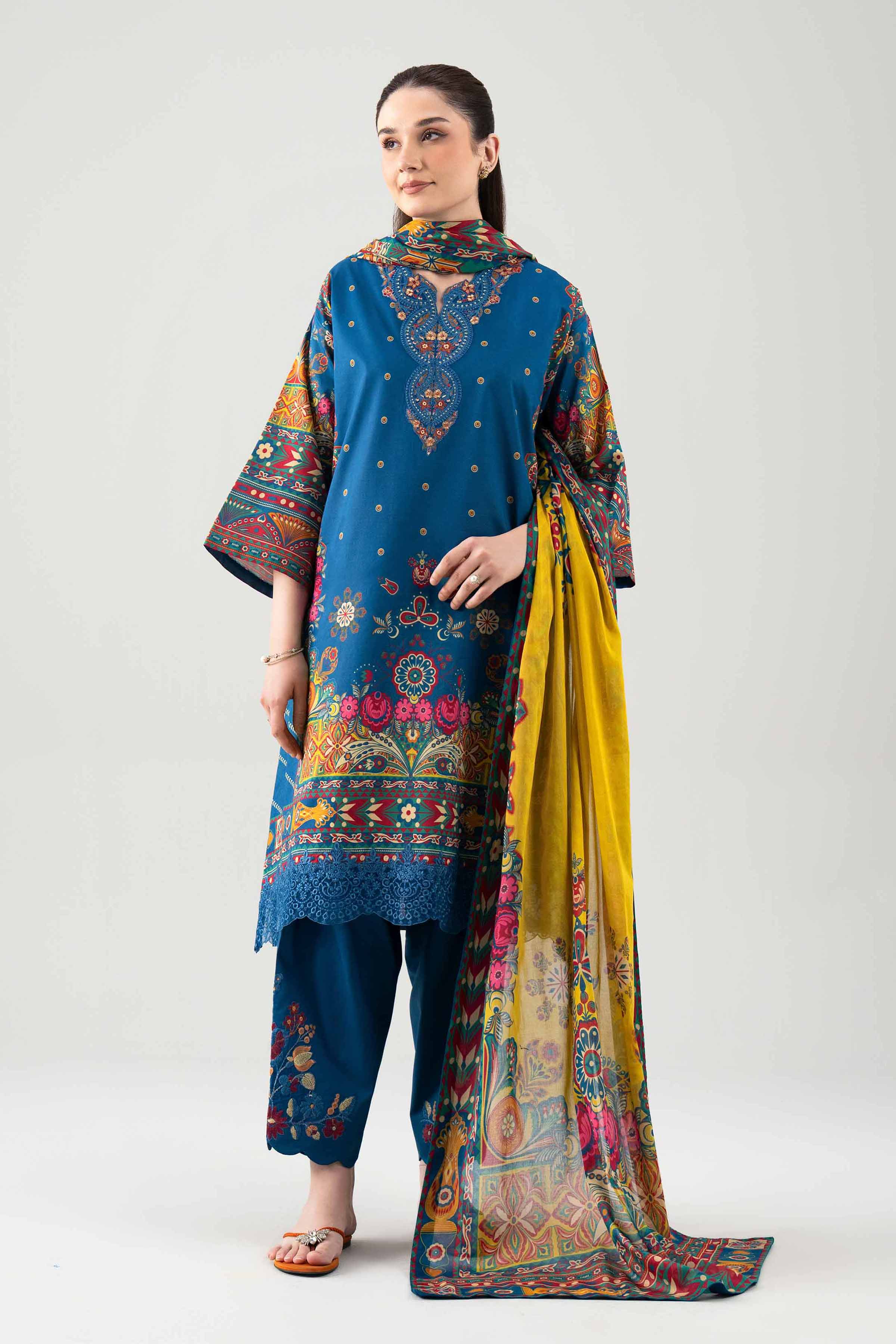 3 Piece - Digital Printed Embroidered Suit - 42601104