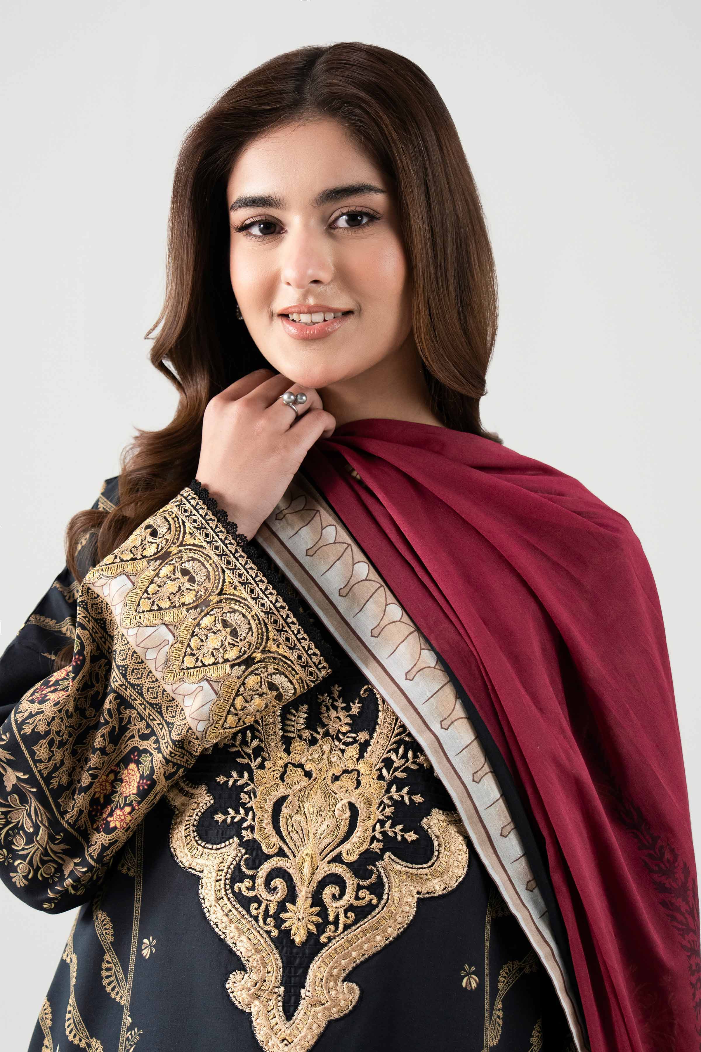 3 Piece - Digital Printed Embroidered Suit - 42601107