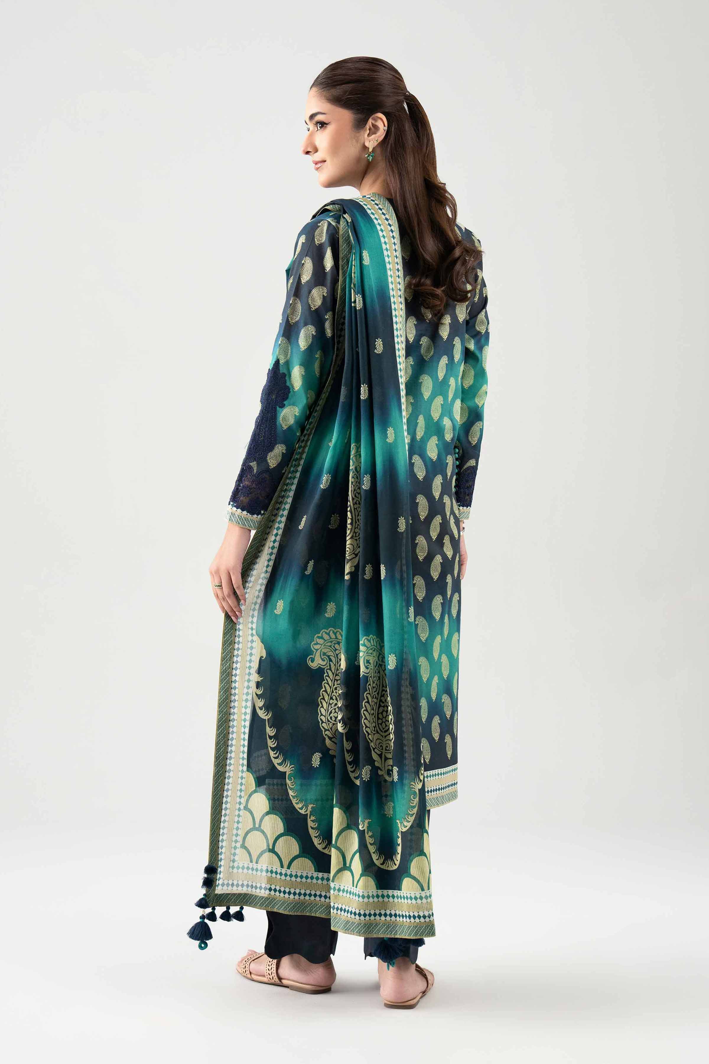 3 Piece - Digital Printed Embroidered Suit - 42601108