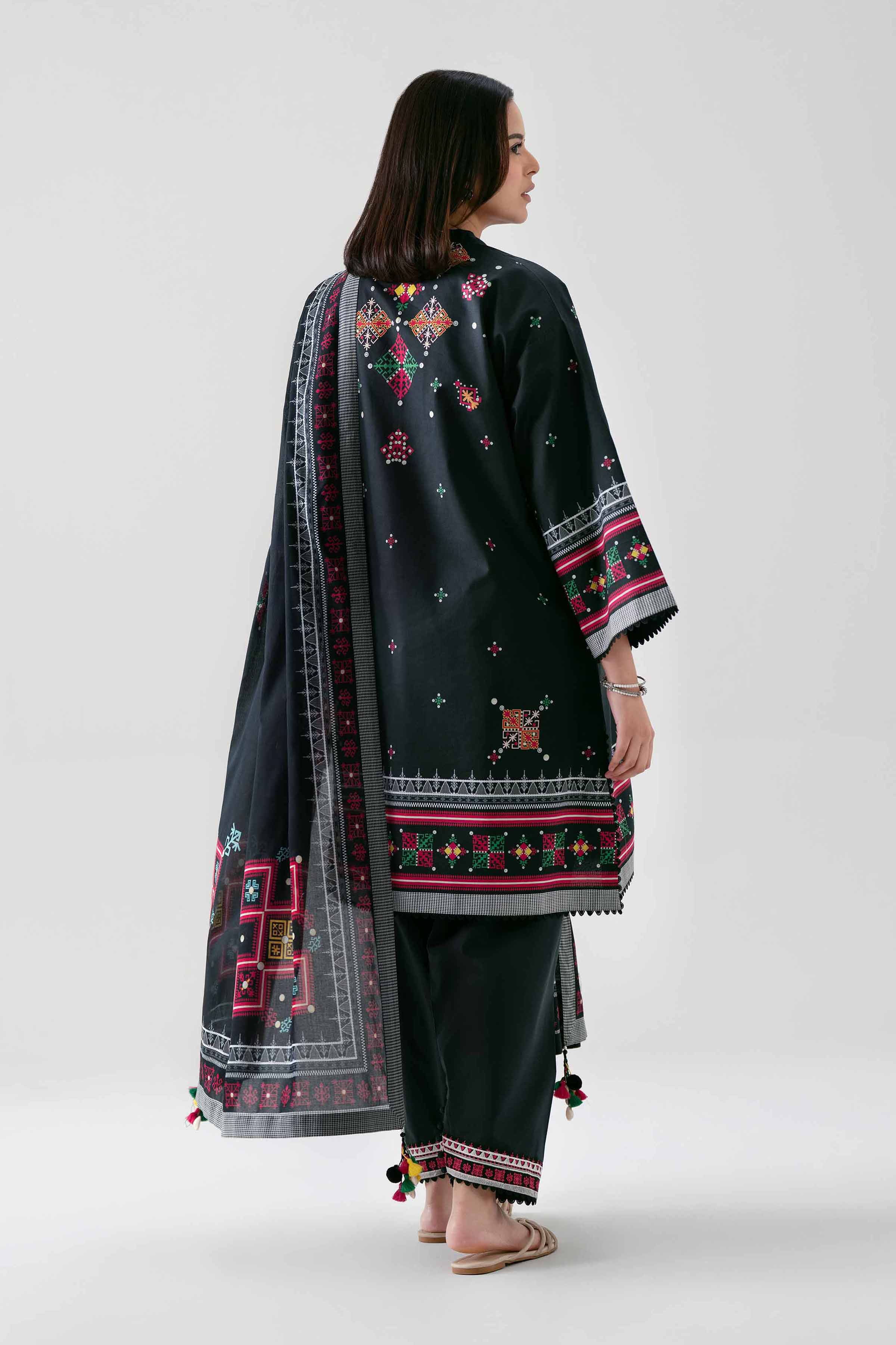 3 Piece - Digital Printed Embroidered Suit - 42601110