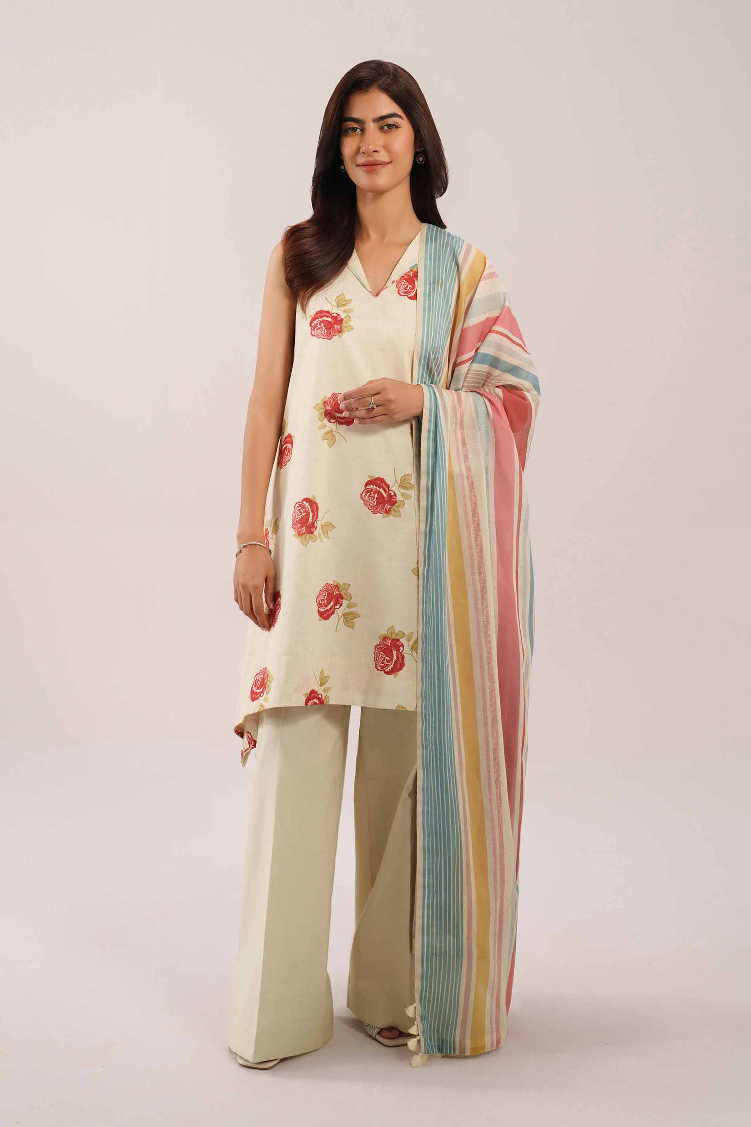 3 Piece - Printed Suit - 42601122 for Women - Unstitched Collection | Nishat | Shop Online