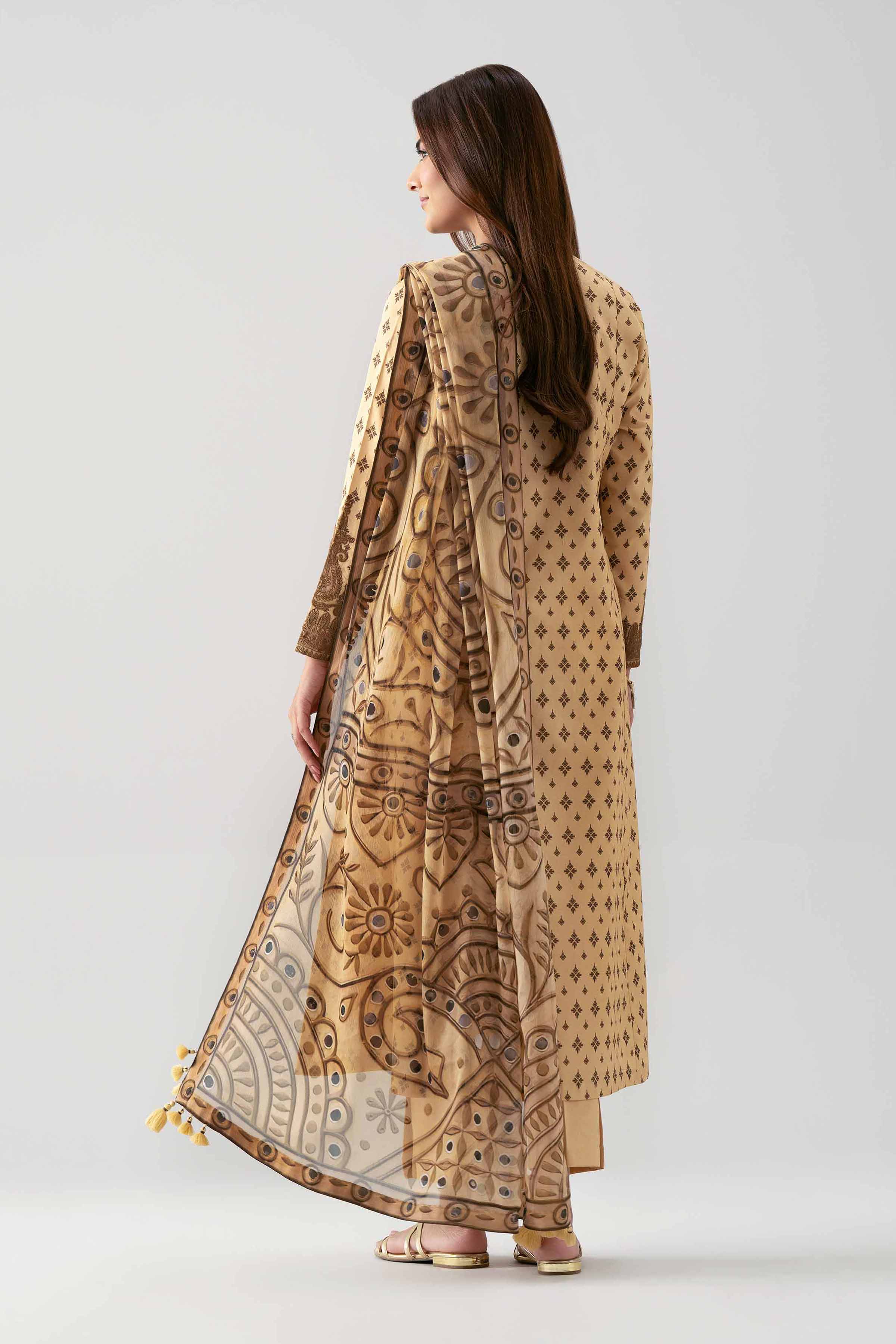 3 Piece - Digital Printed Embroidered Suit - 42601141