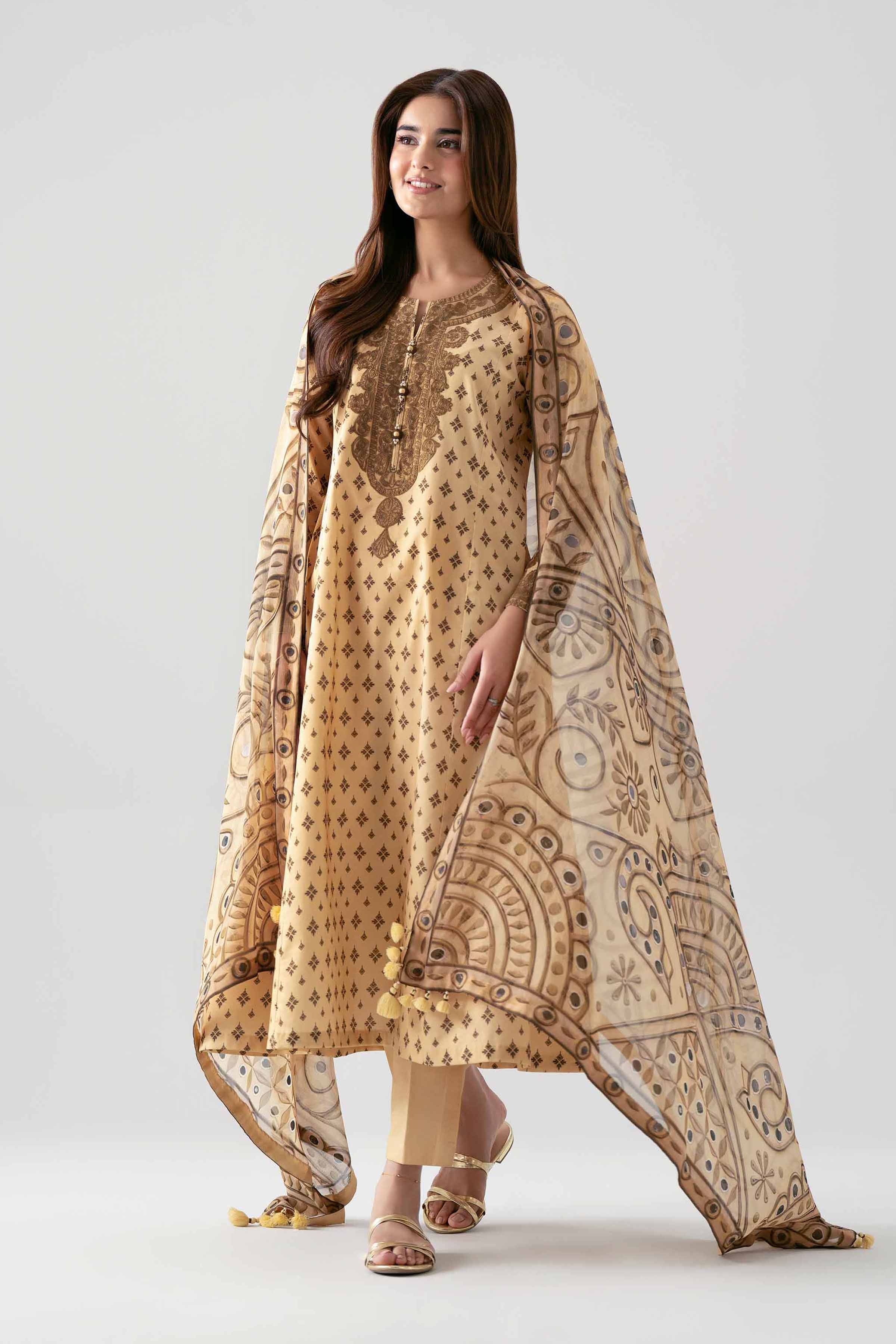 3 Piece - Digital Printed Embroidered Suit - 42601141 for Women - Unstitched Collection | Nishat | Shop Online