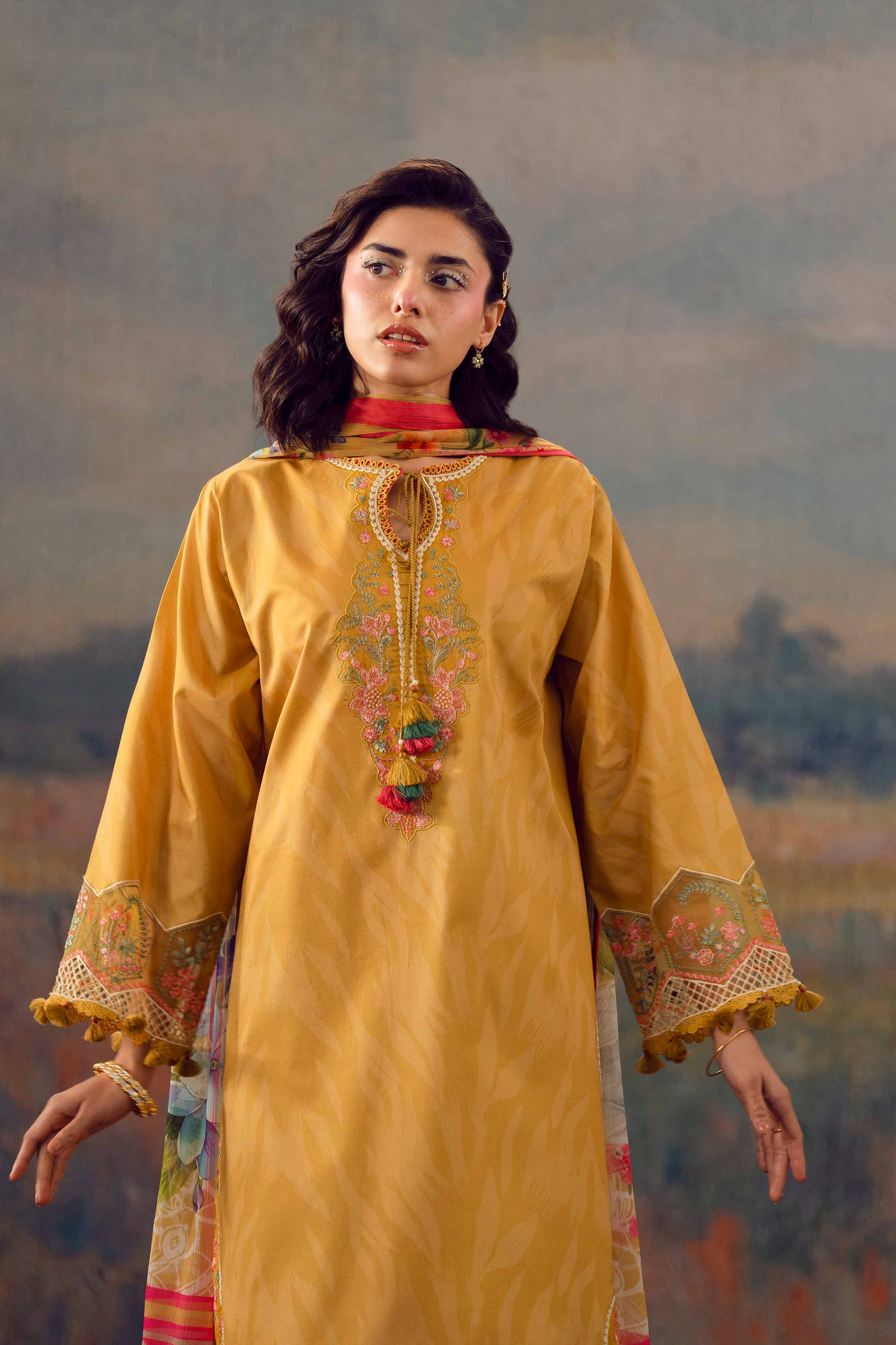 3 Piece - Digital Printed Embroidered Suit - 42601145