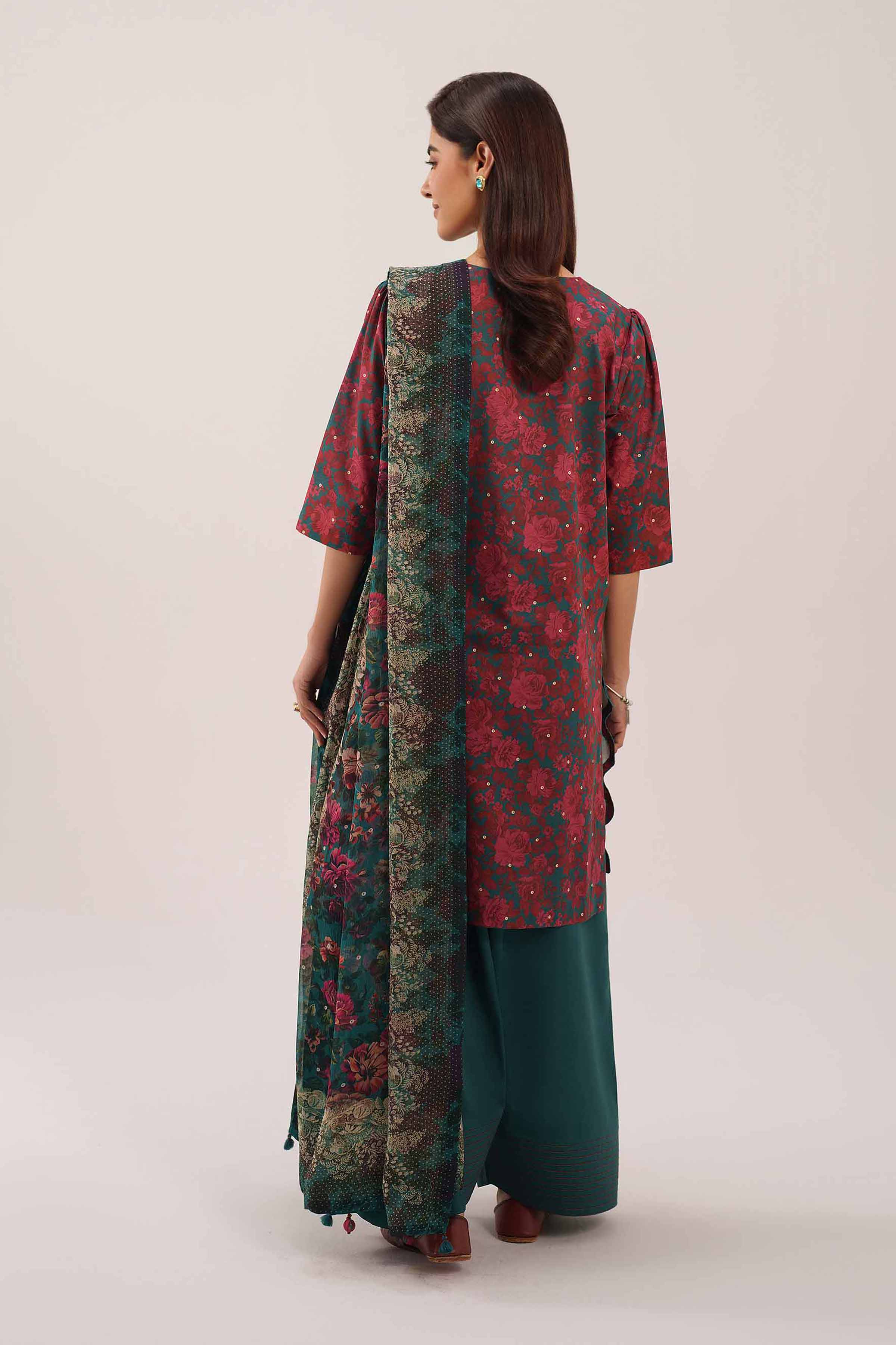 3 Piece - Digital Printed Embroidered Suit - 42601146