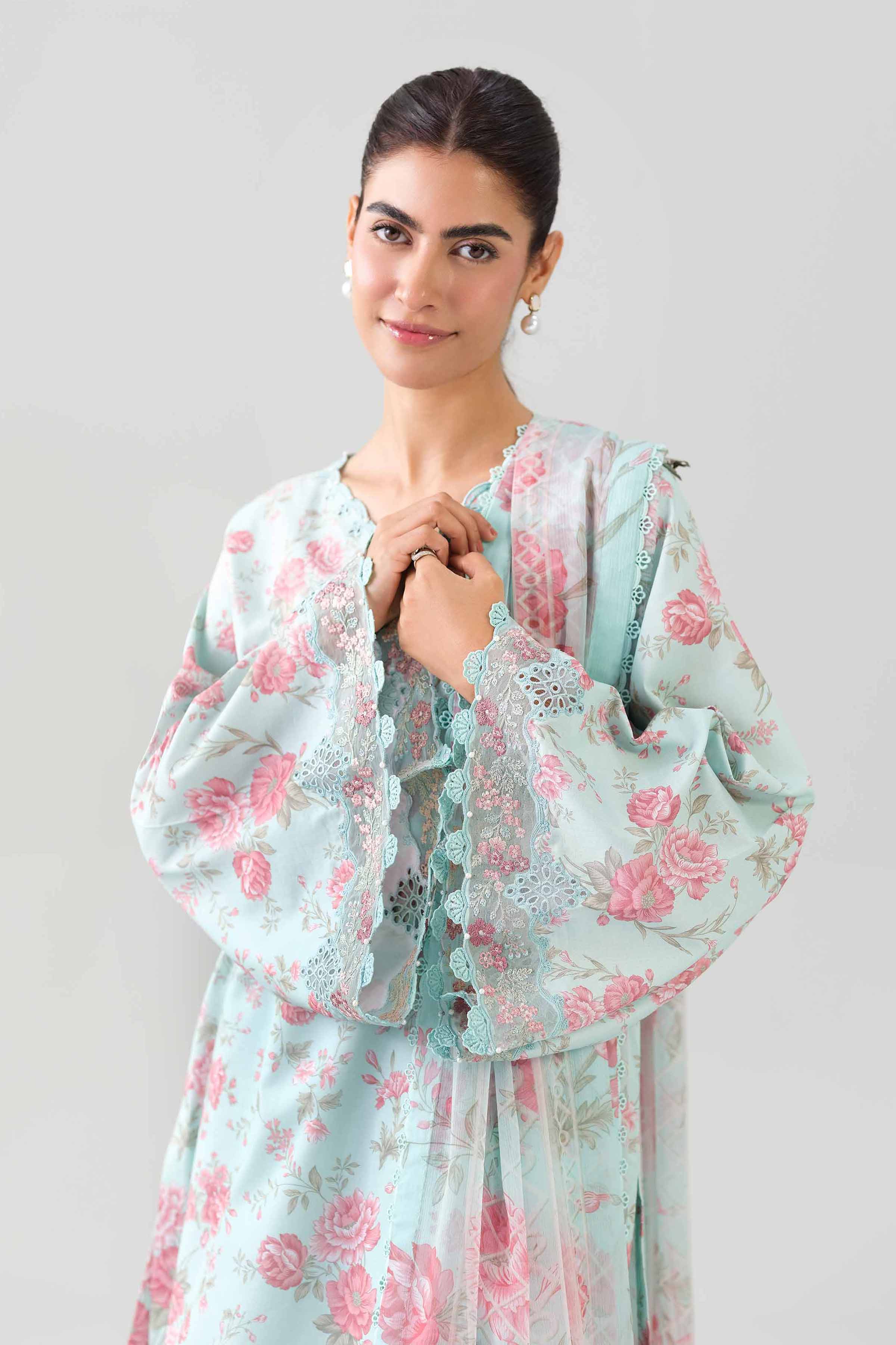 3 Piece - Digital Printed Embroidered Suit - 42601147