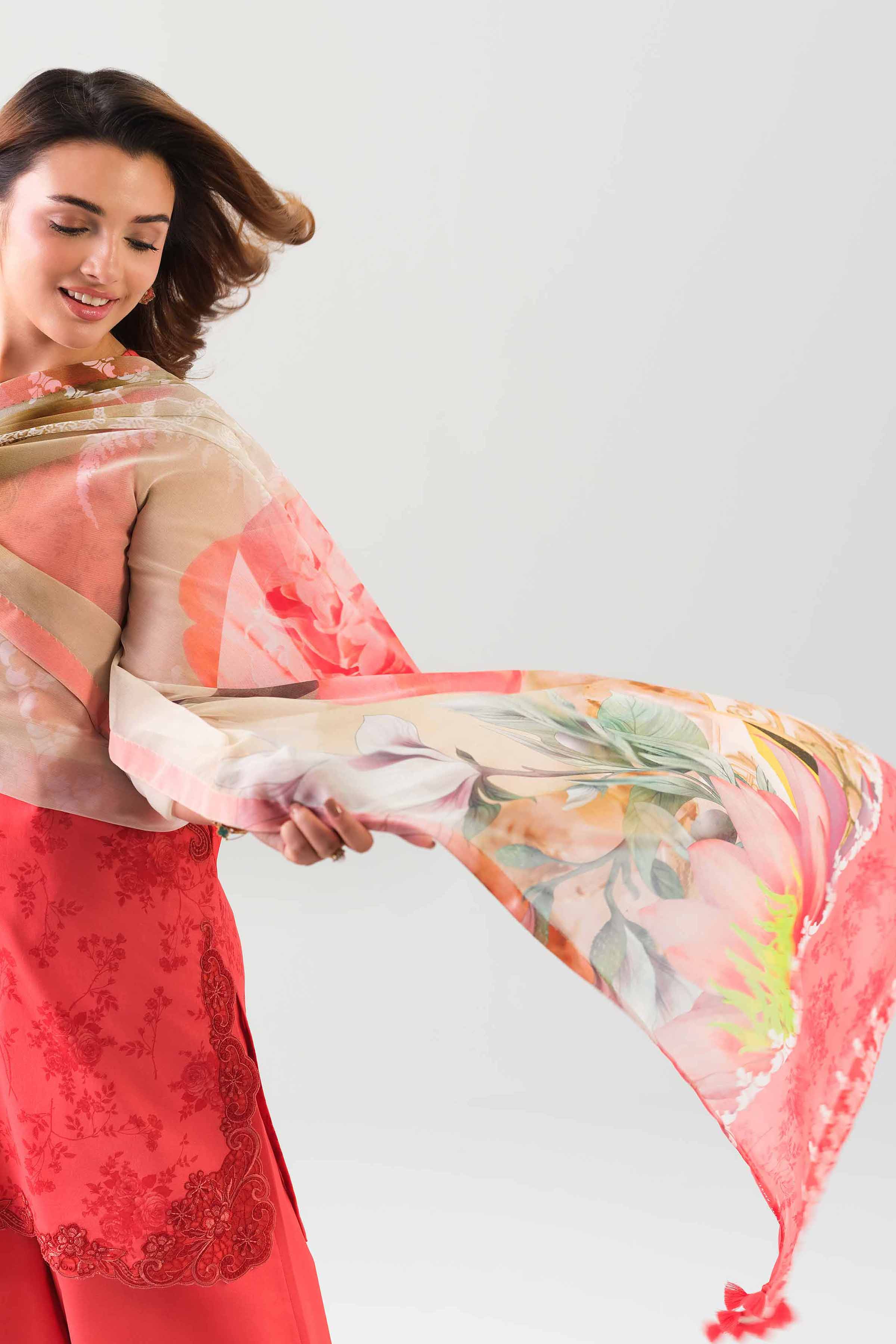 3 Piece - Digital Printed Embroidered Suit - 42601150