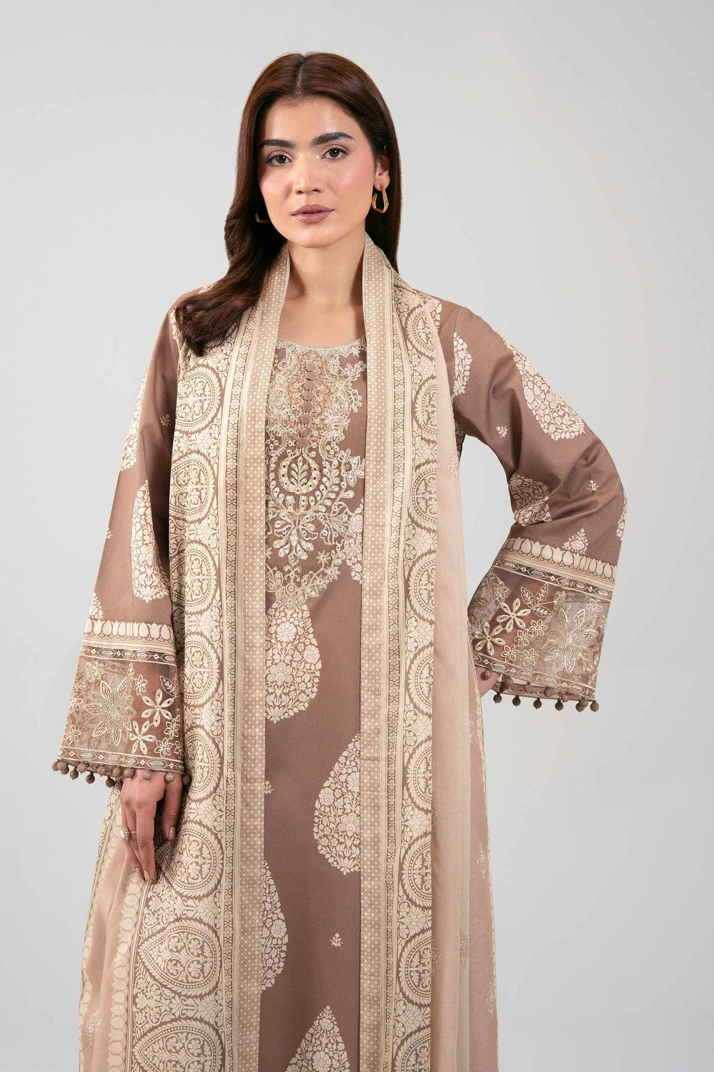 3 Piece - Printed Embroidered Suit - 42601161