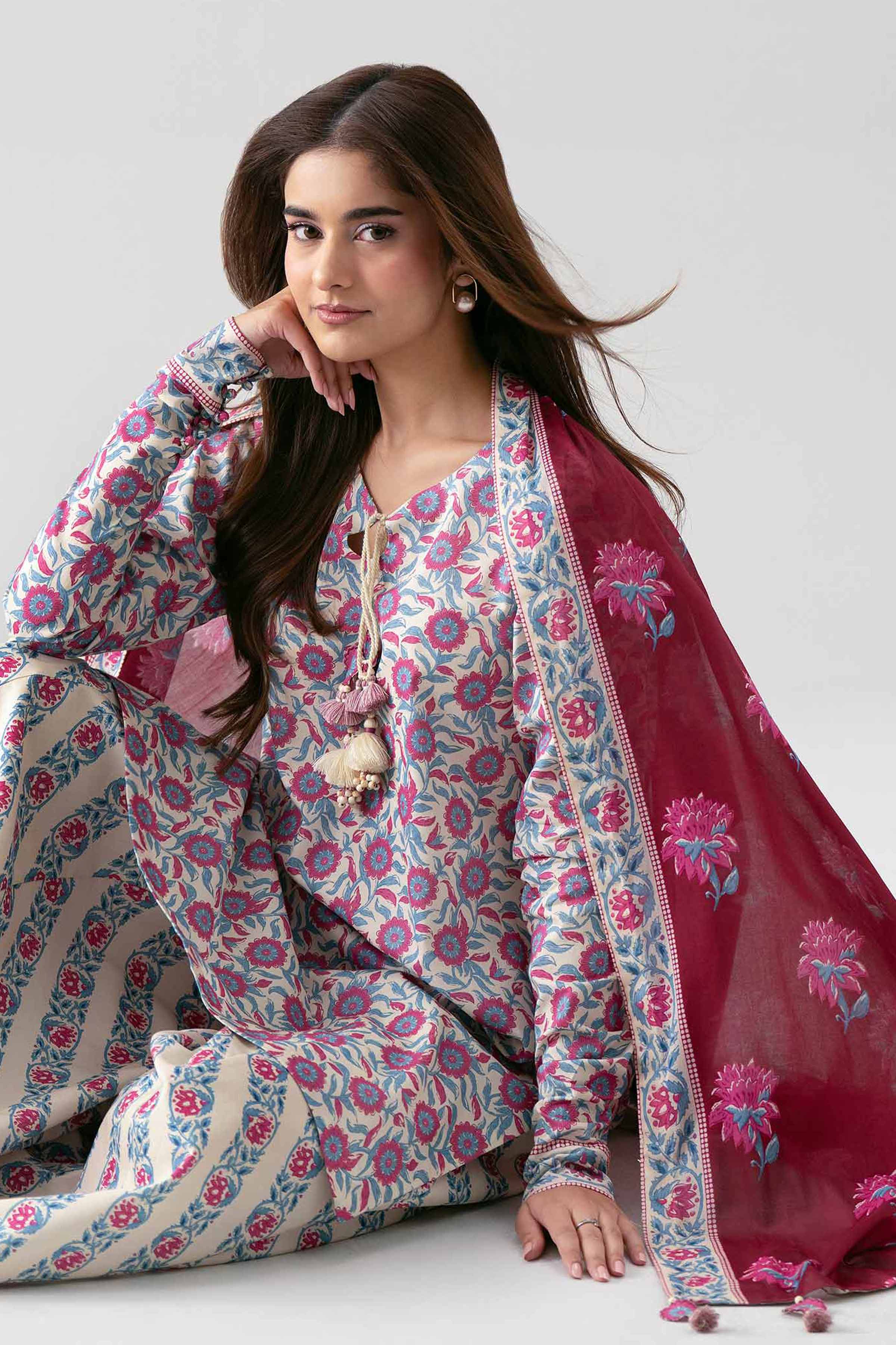 3 Piece - Printed Suit - 42601187 for Women - Unstitched Collection | Nishat | Shop Online