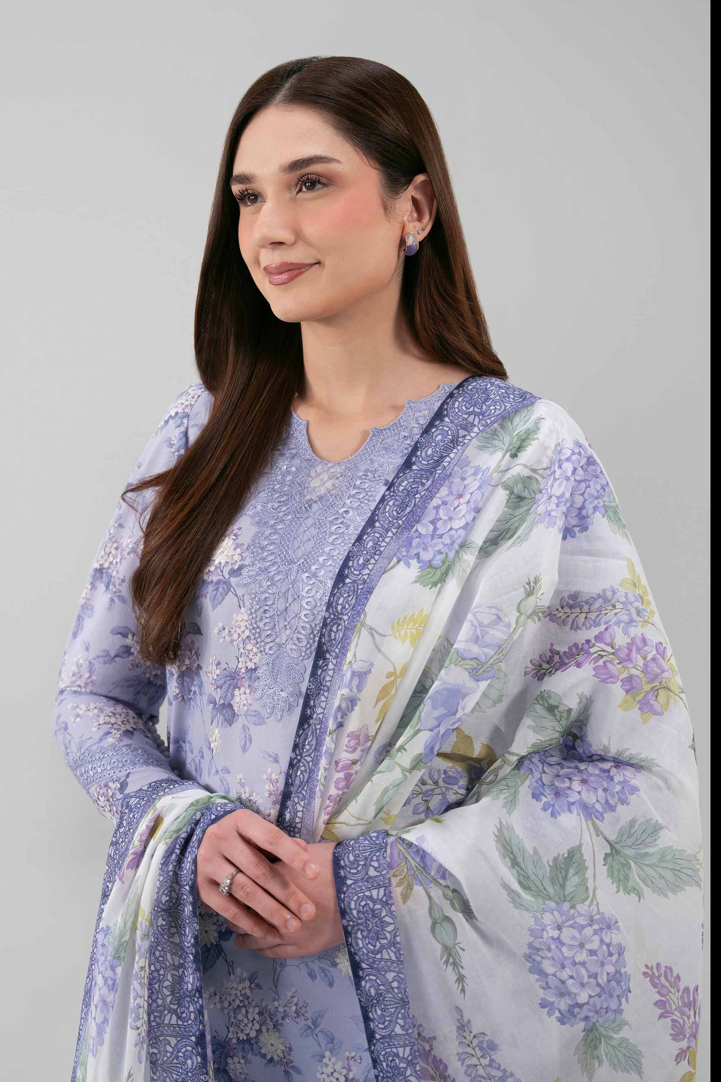 3 Piece - Digital Printed Embroidered Suit - 42601191