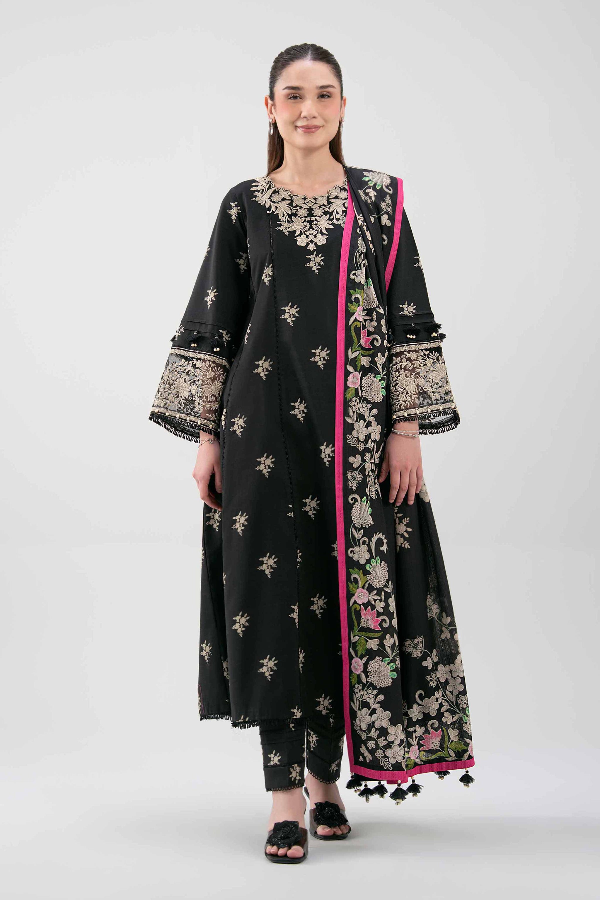 3 Piece - Digital Printed Embroidered Suit - 42601210