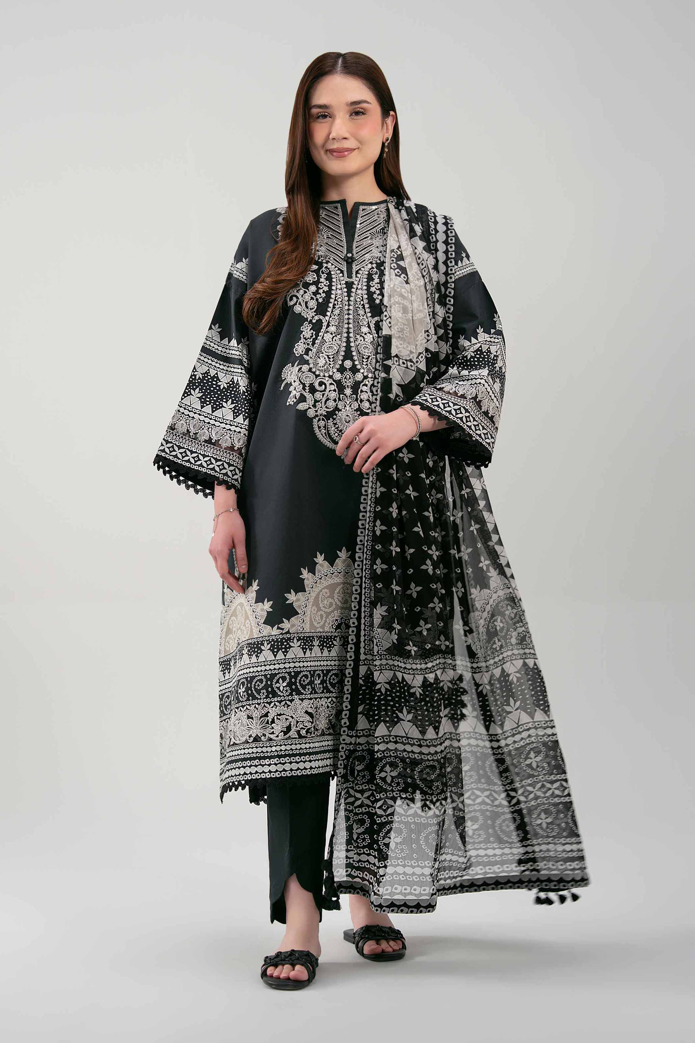 3 Piece - Digital Printed Embroidered Suit - 42601212 for Women - Unstitched Collection | Nishat | Shop Online