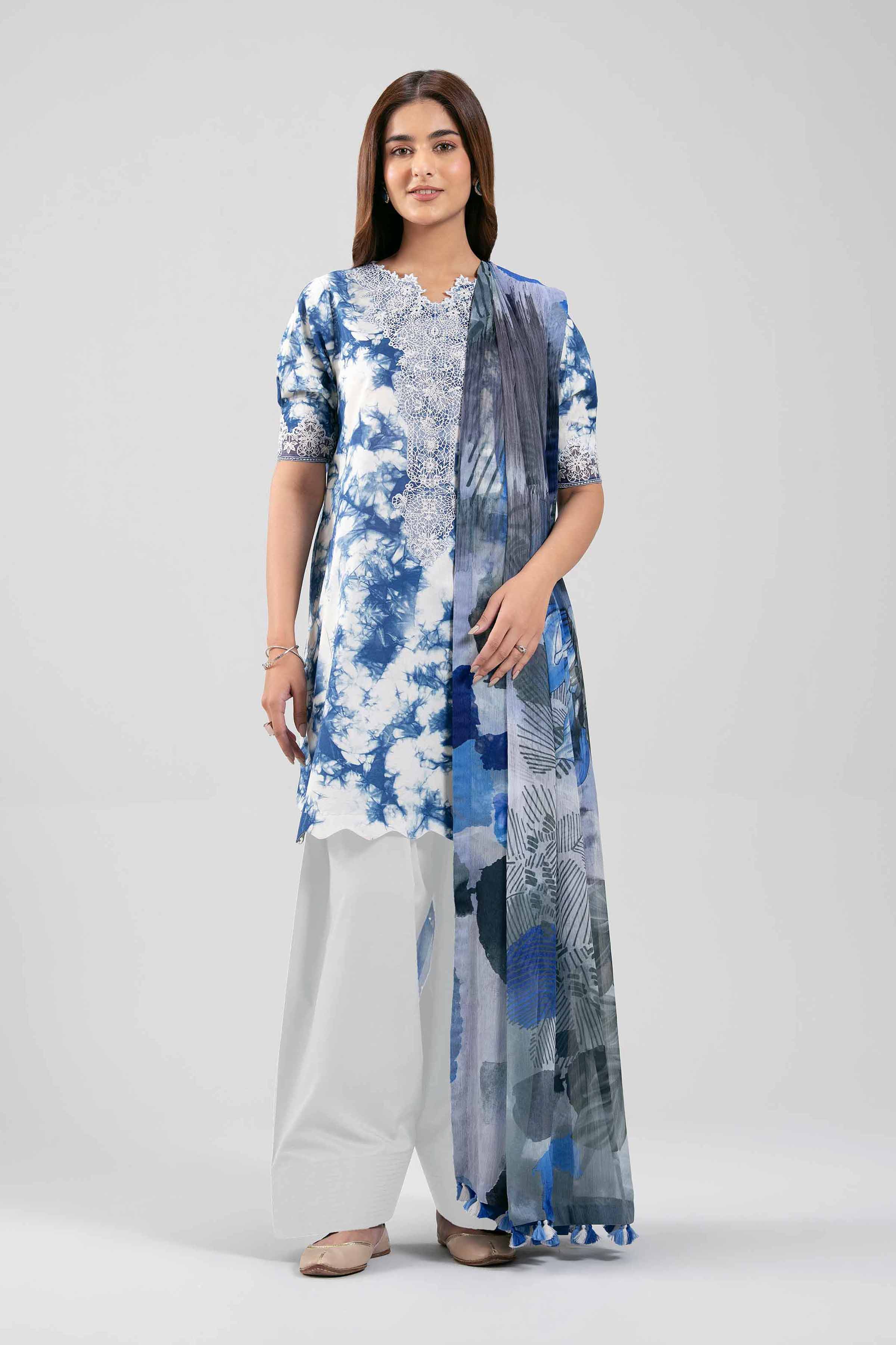3 Piece - Digital Printed Embroidered Suit - 42601213