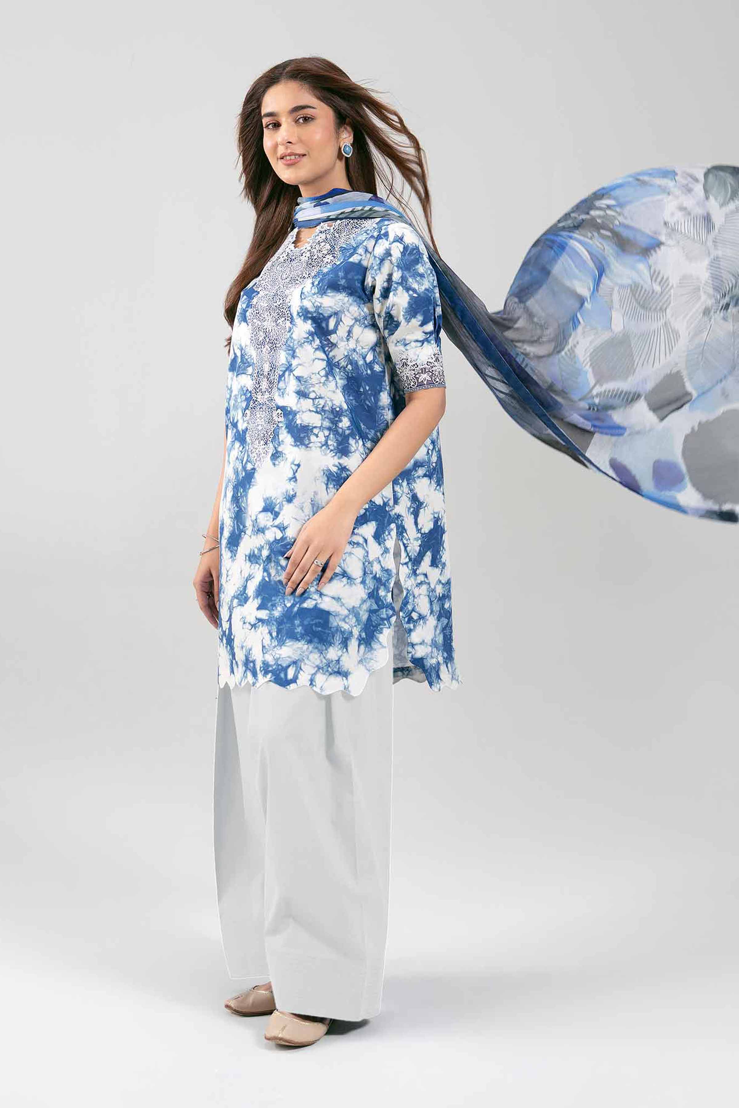 3 Piece - Digital Printed Embroidered Suit - 42601213