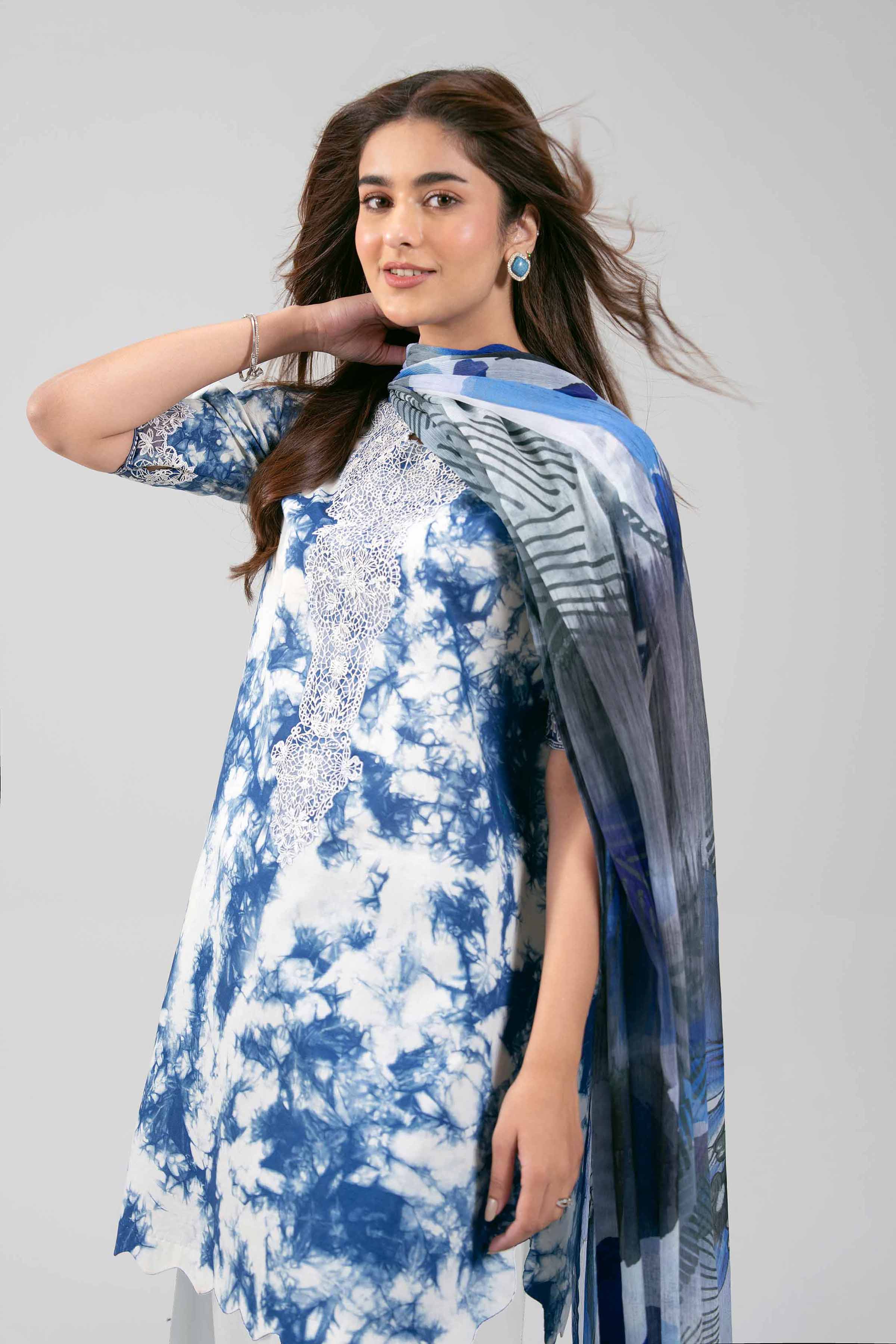 3 Piece - Digital Printed Embroidered Suit - 42601213