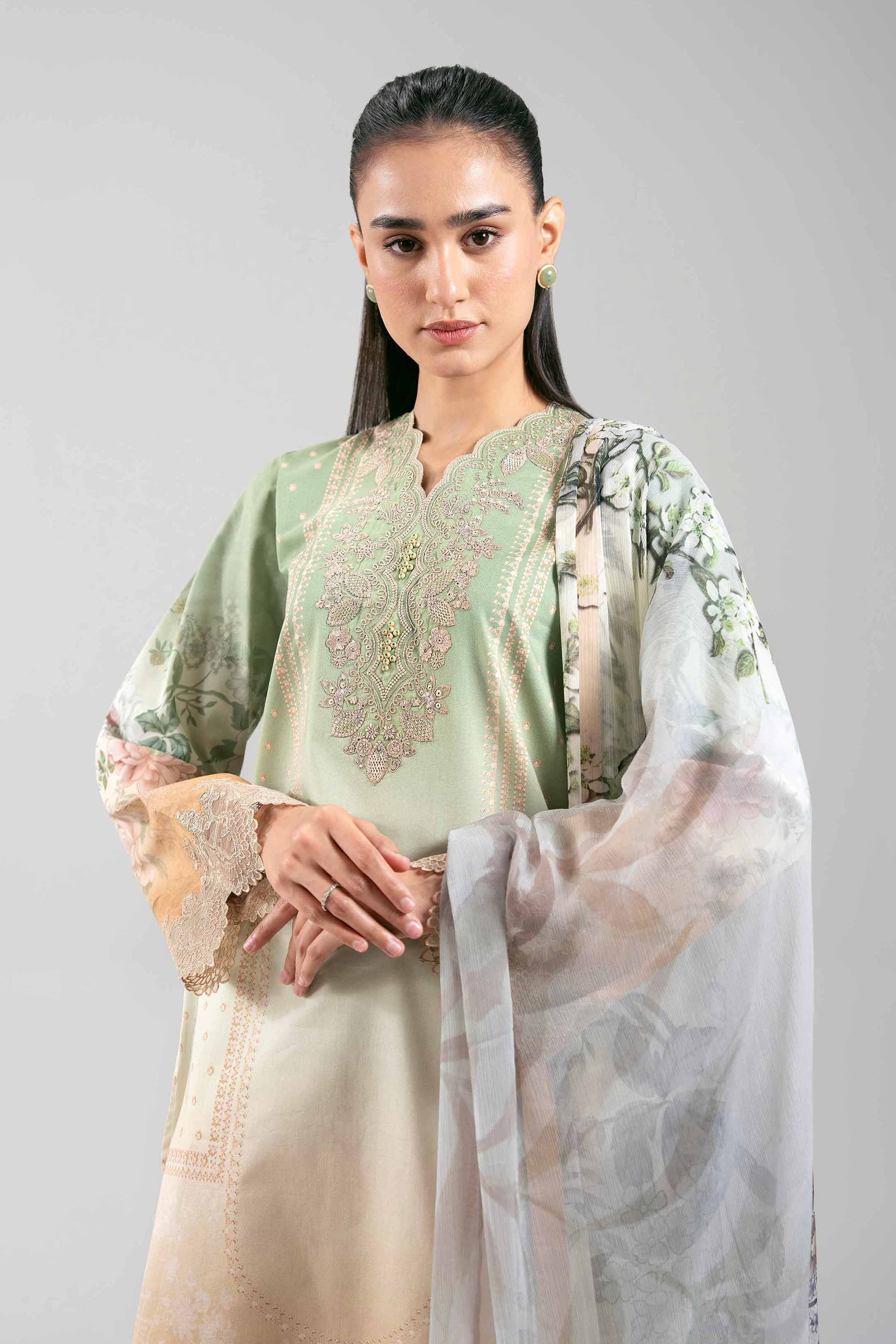 3 Piece - Digital Printed Embroidered Suit - 42601214