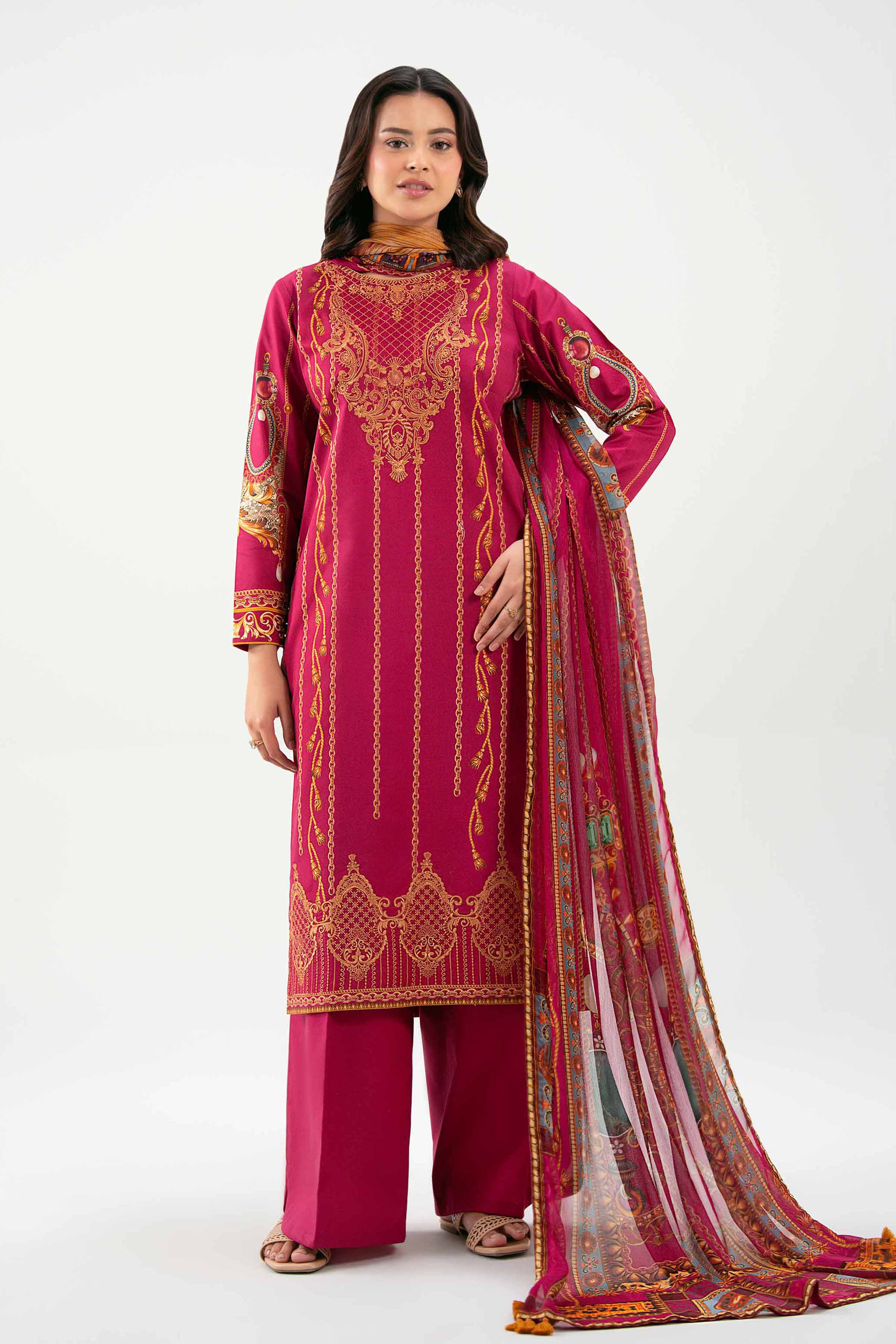 3 Piece - Digital Printed Embroidered Suit - 42601217 for Women - Unstitched Collection | Nishat | Shop Online