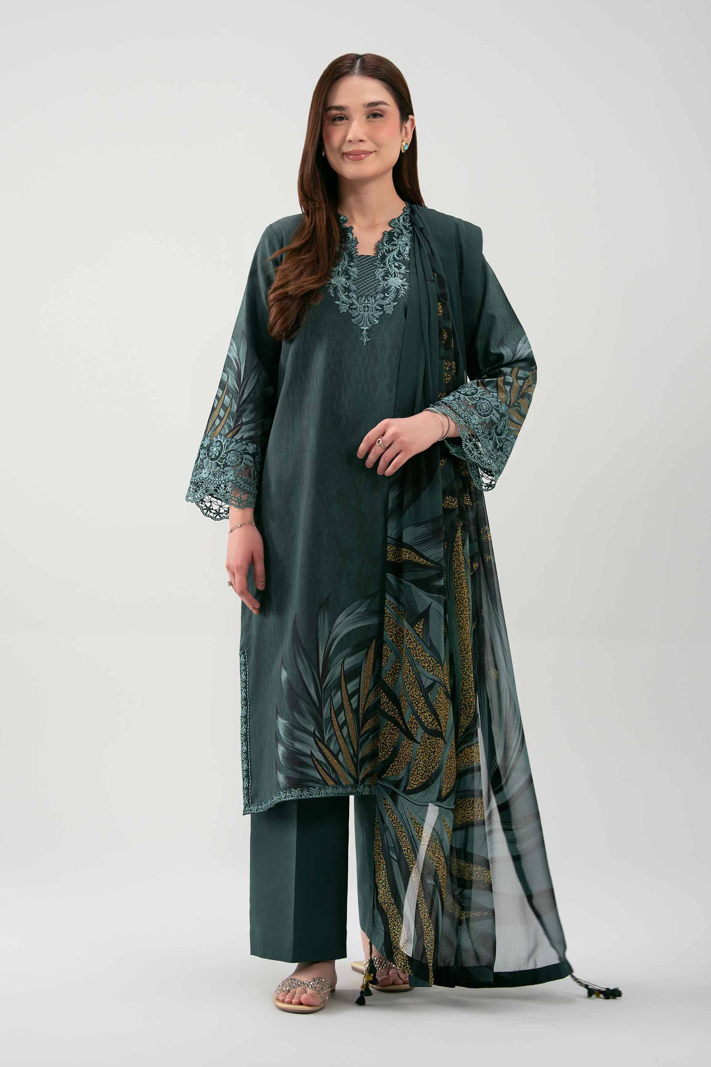 3 Piece - Digital Printed Embroidered Suit - 42601218 for Women - Unstitched Collection | Nishat | Shop Online