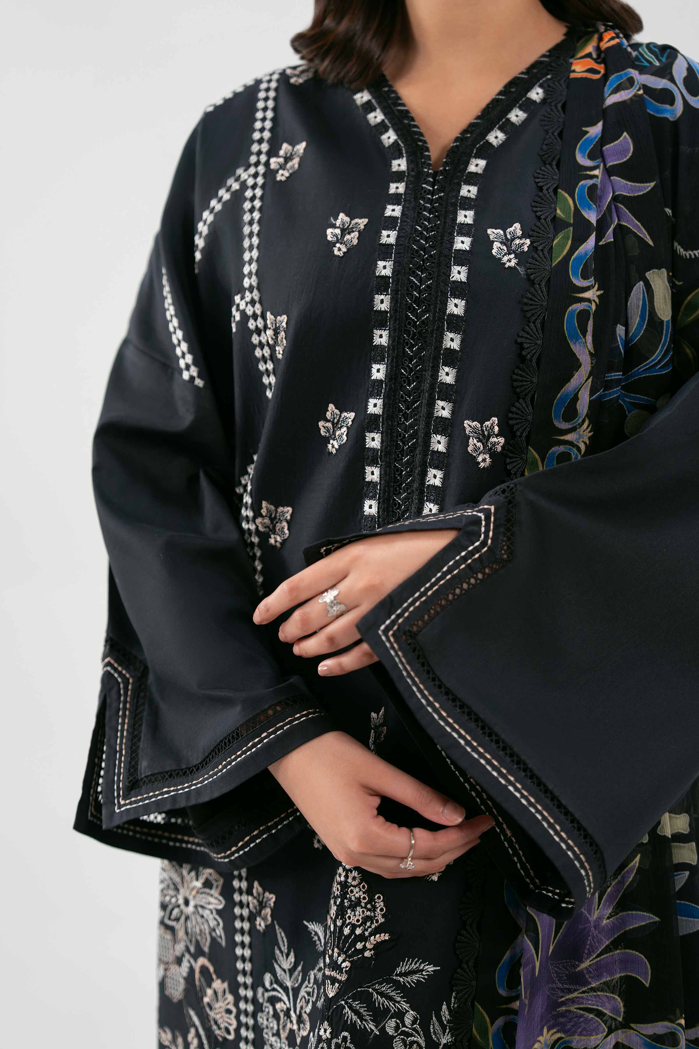 3 Piece - Digital Printed Embroidered Suit - 42601226