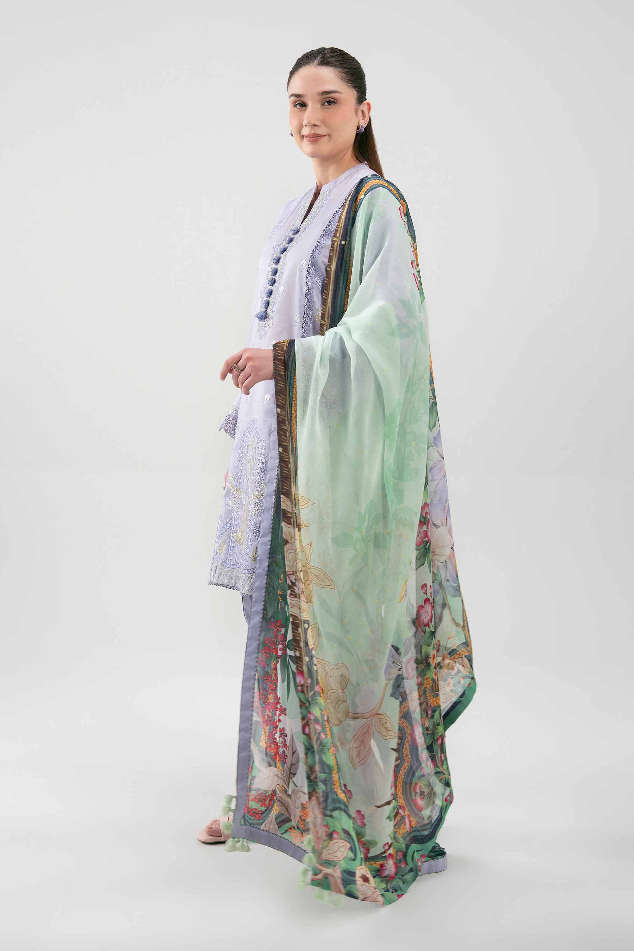 3 Piece - Digital Printed Embroidered Suit - 42601229