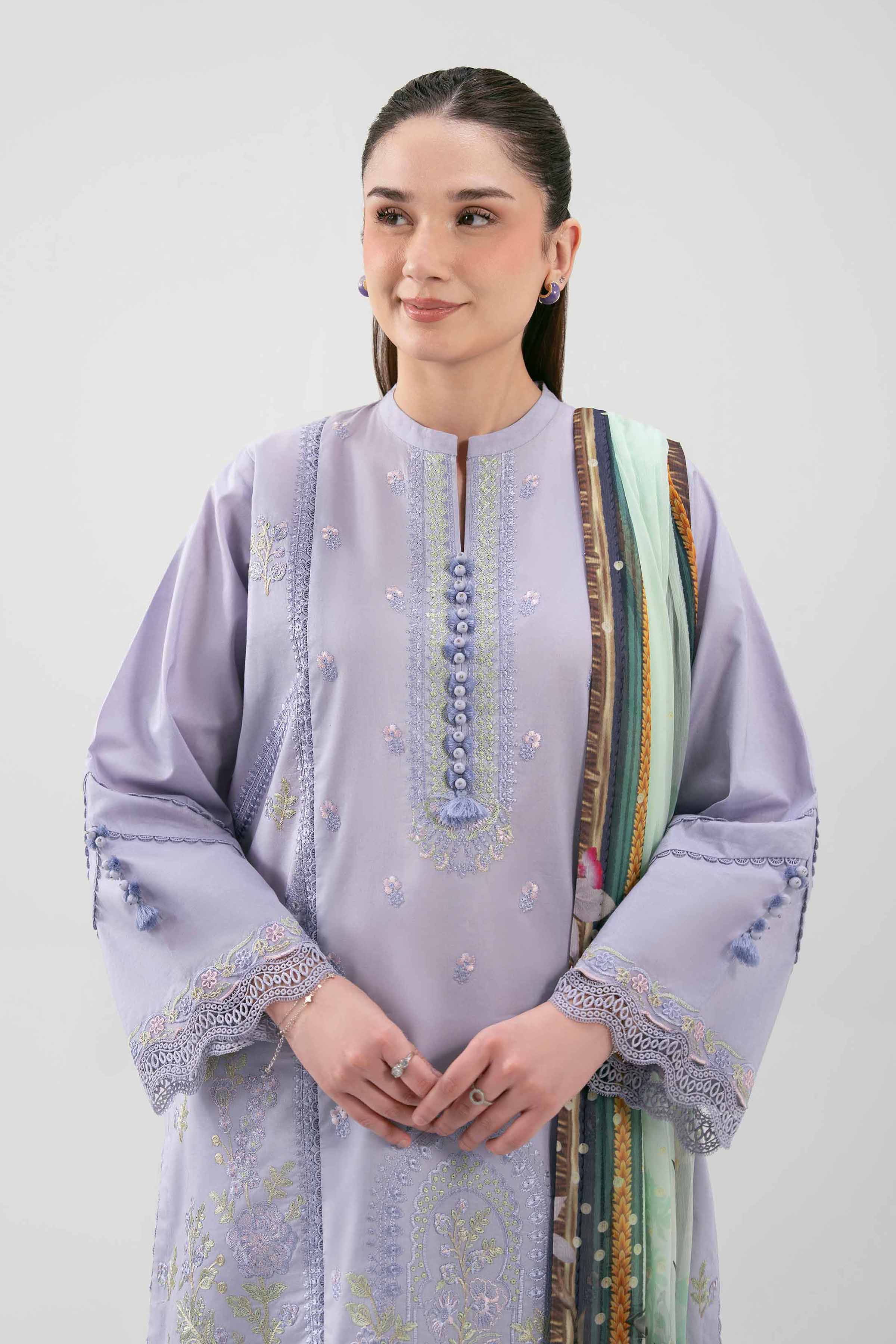 3 Piece - Digital Printed Embroidered Suit - 42601229