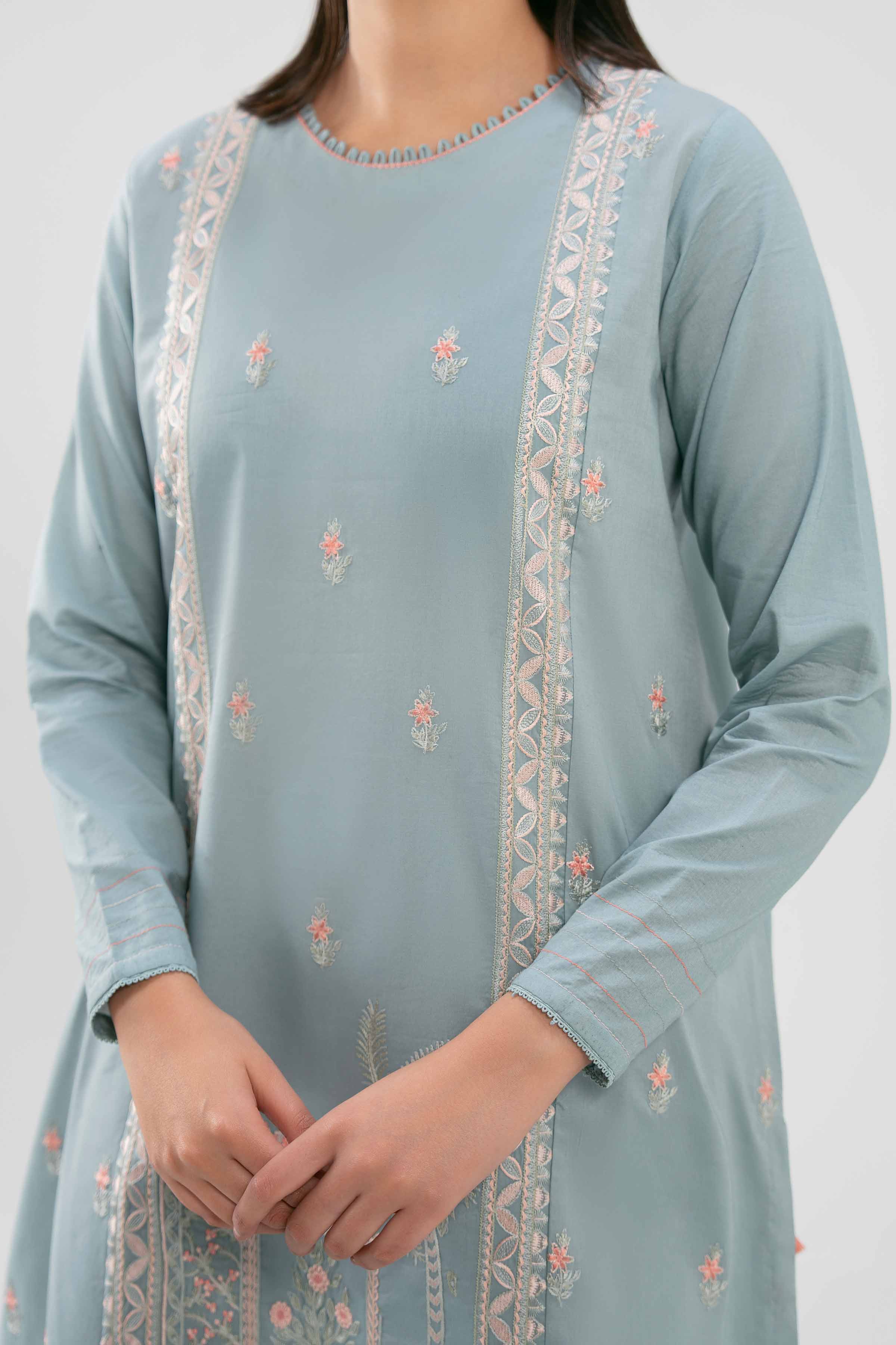 3 Piece - Digital Printed Embroidered Suit - 42601230