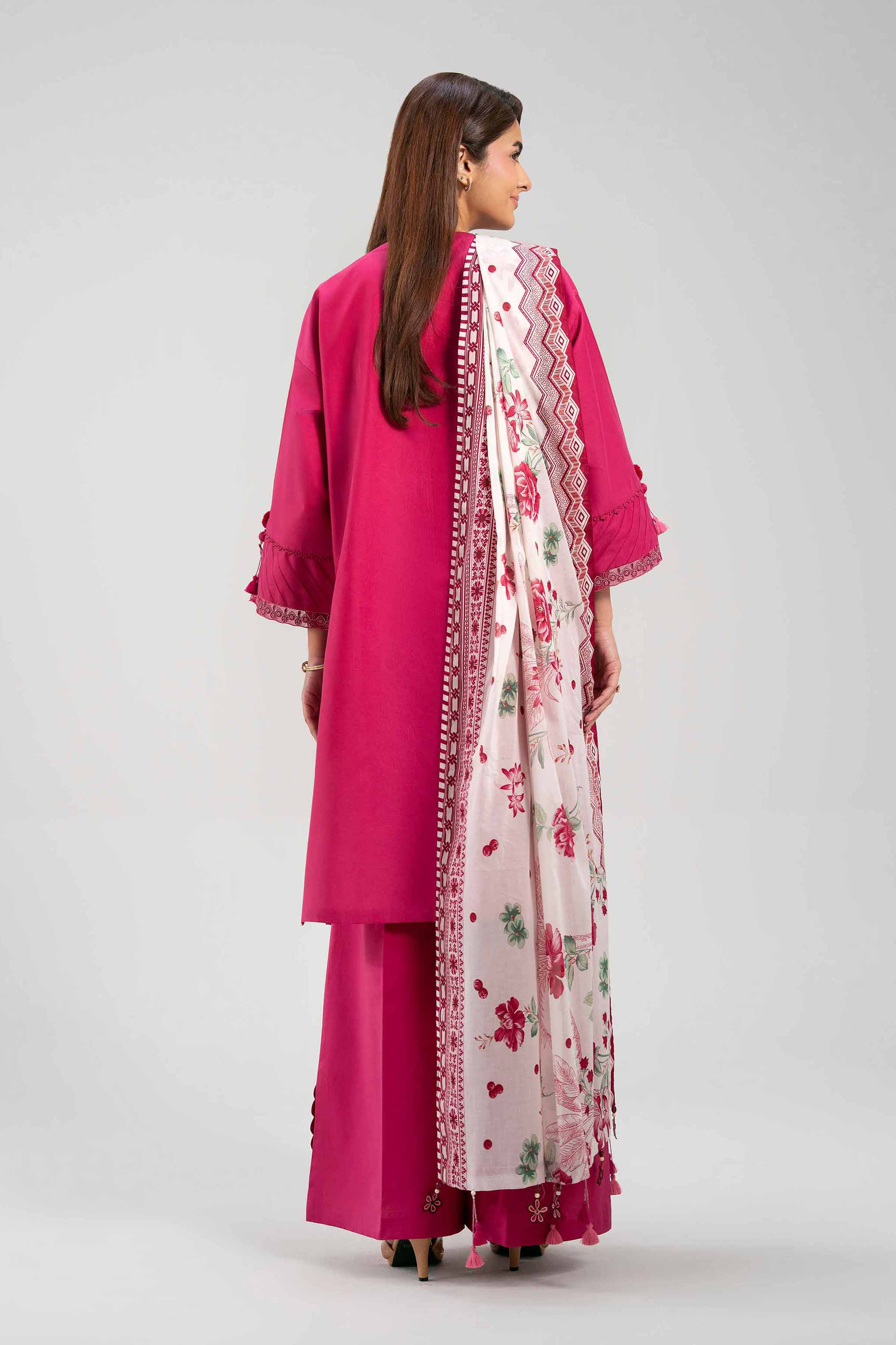 3 Piece - Printed Embroidered Suit - 42601273
