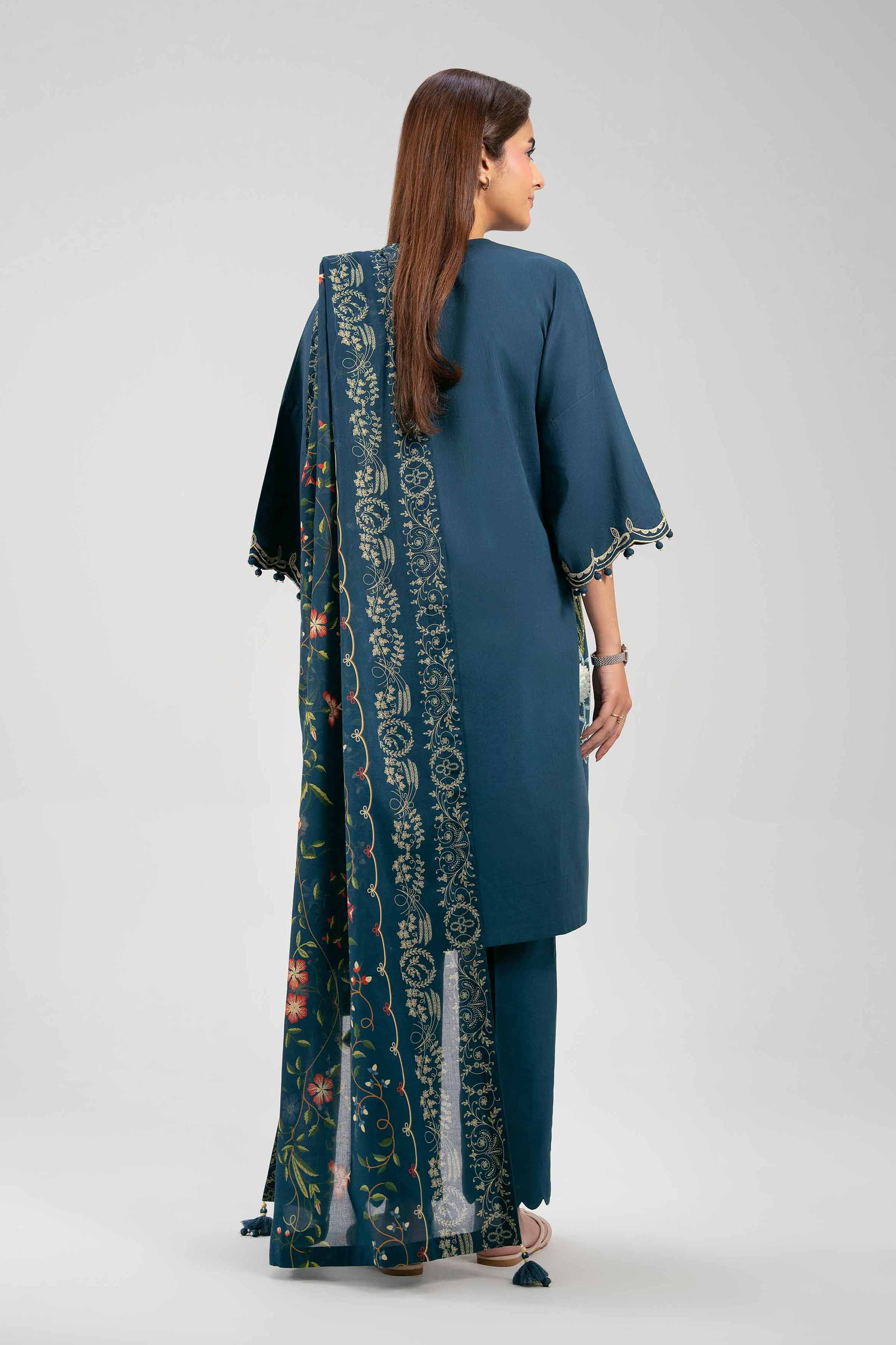 3 Piece - Printed Embroidered Suit - 42601275