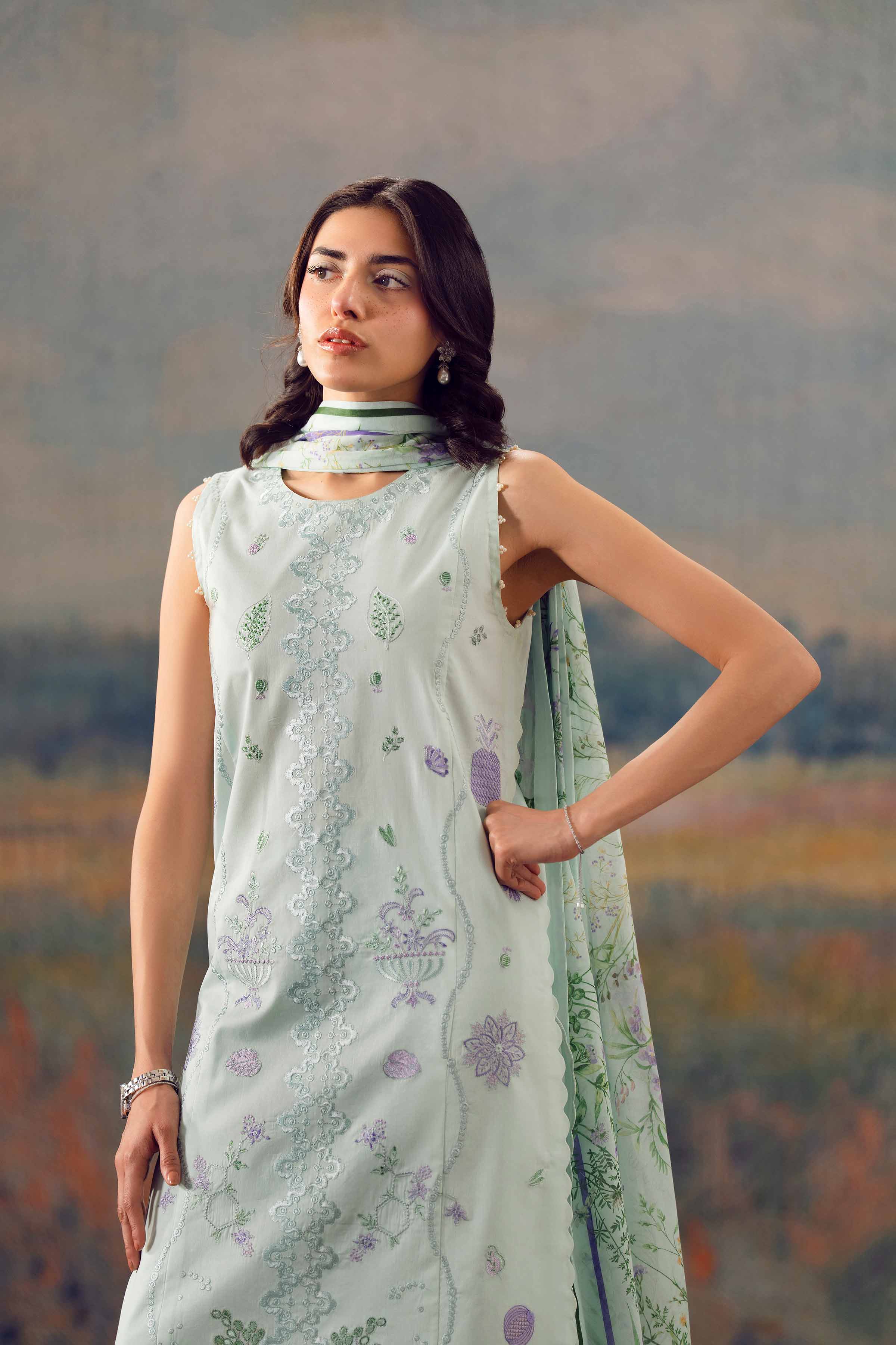 3 Piece - Printed Embroidered Suit - 42601280