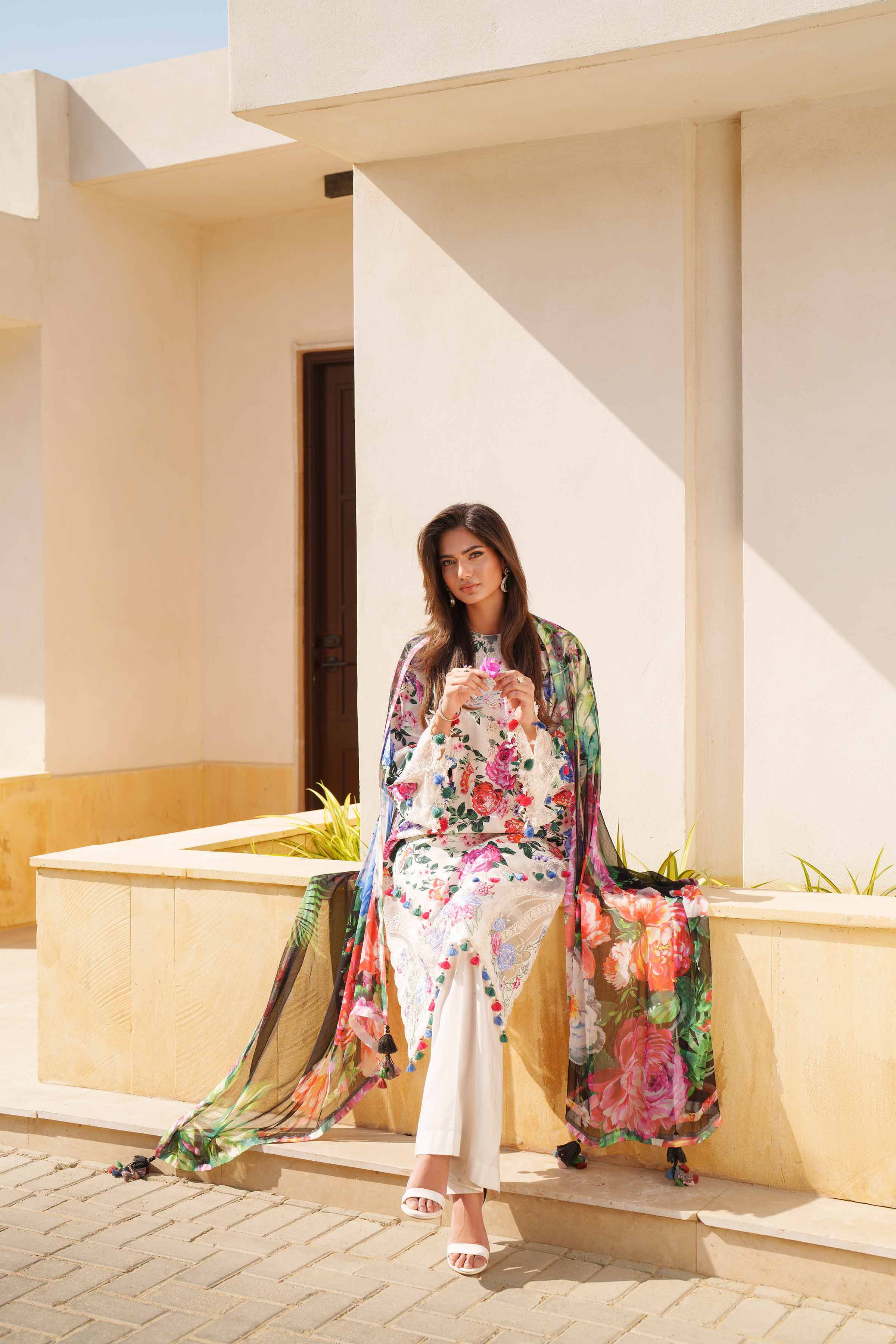 3 Piece - Digital Printed Embroidered Suit - 42601331
