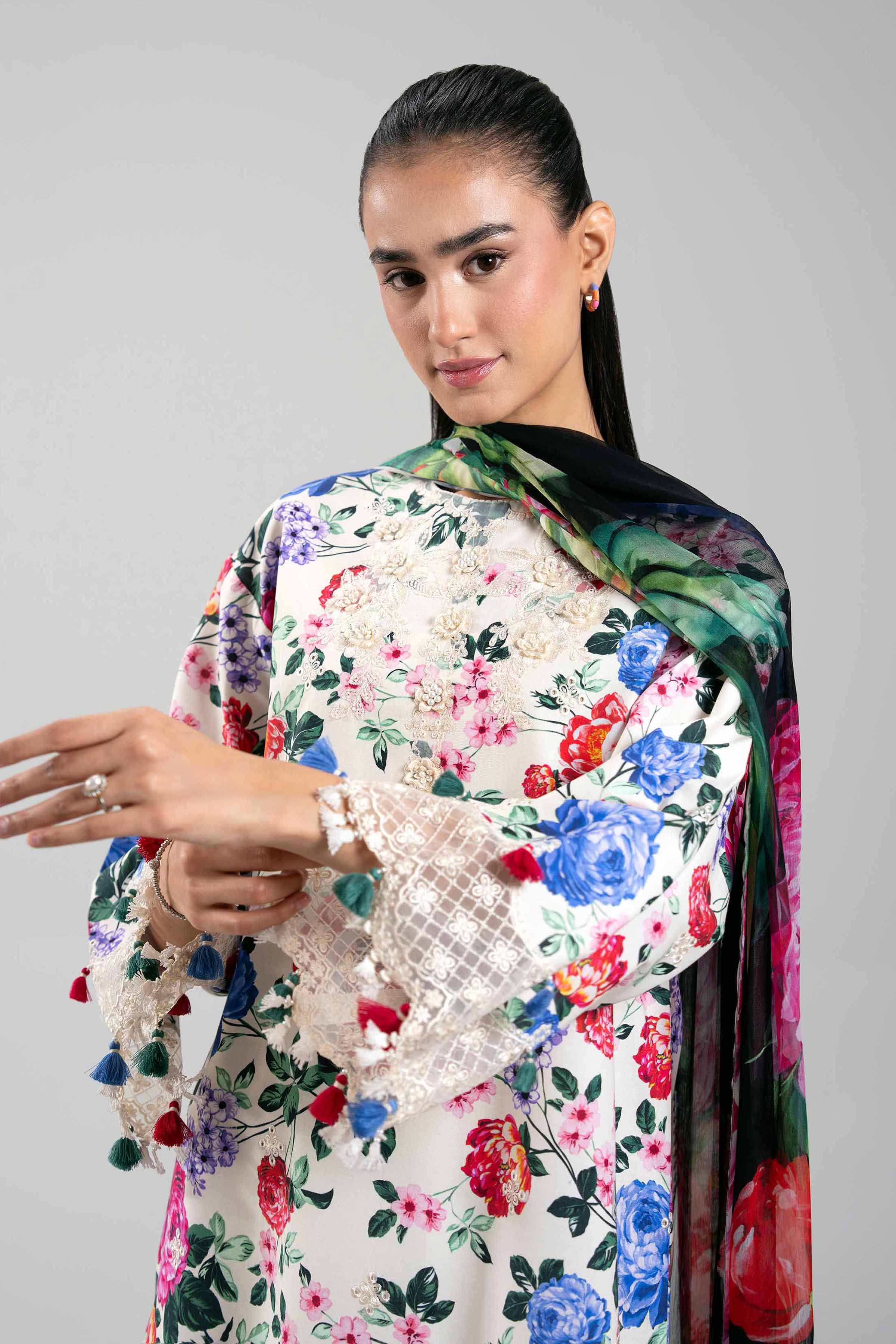 3 Piece - Digital Printed Embroidered Suit - 42601331