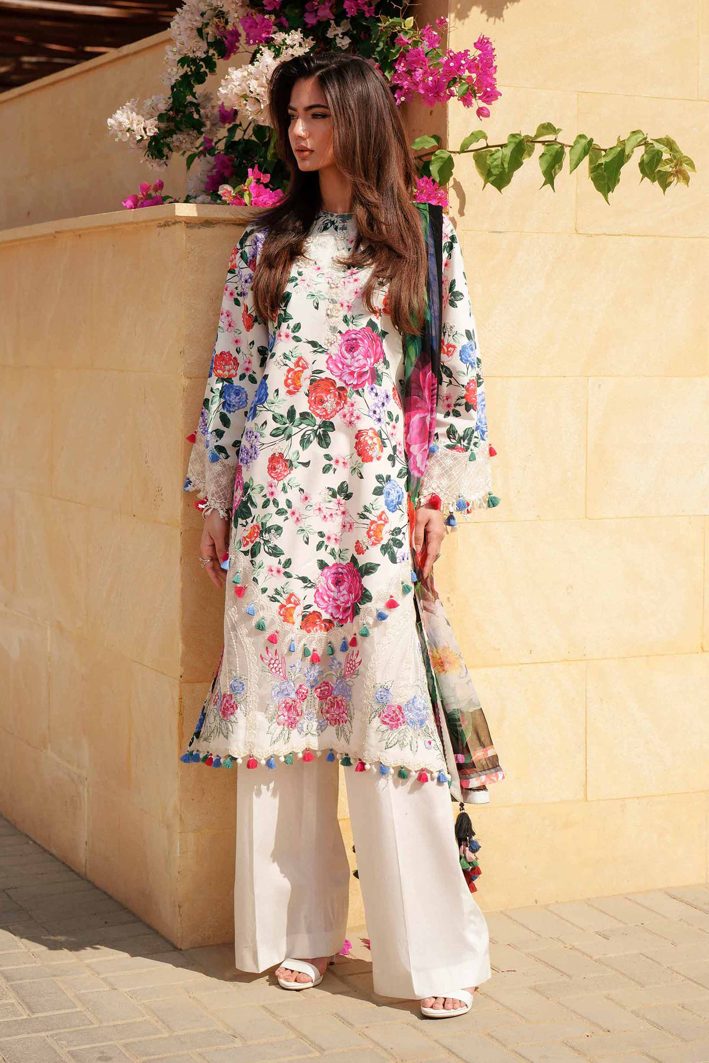 3 Piece - Digital Printed Embroidered Suit - 42601331