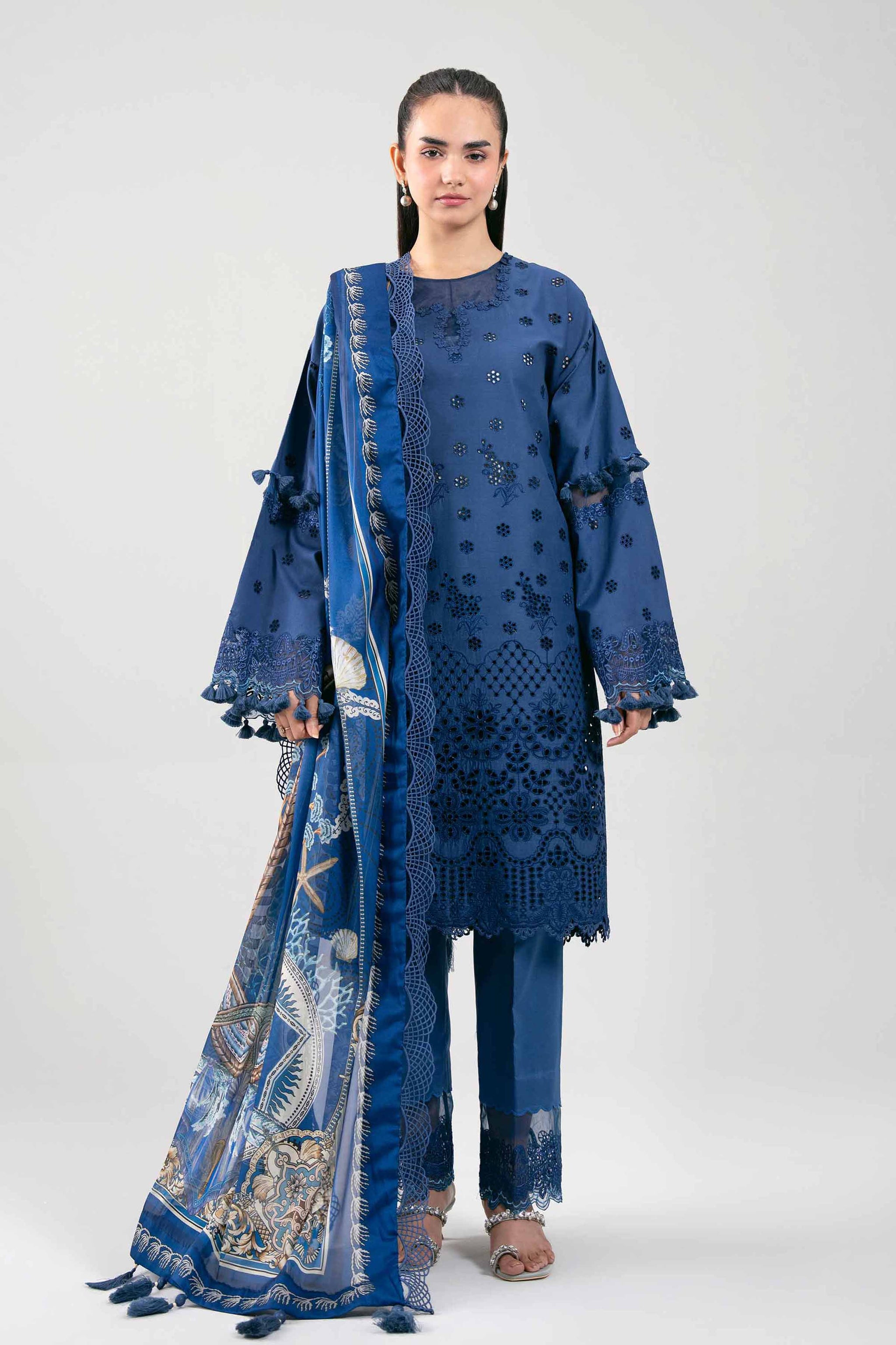 3 Piece - Digital Printed Embroidered Suit - 42601353