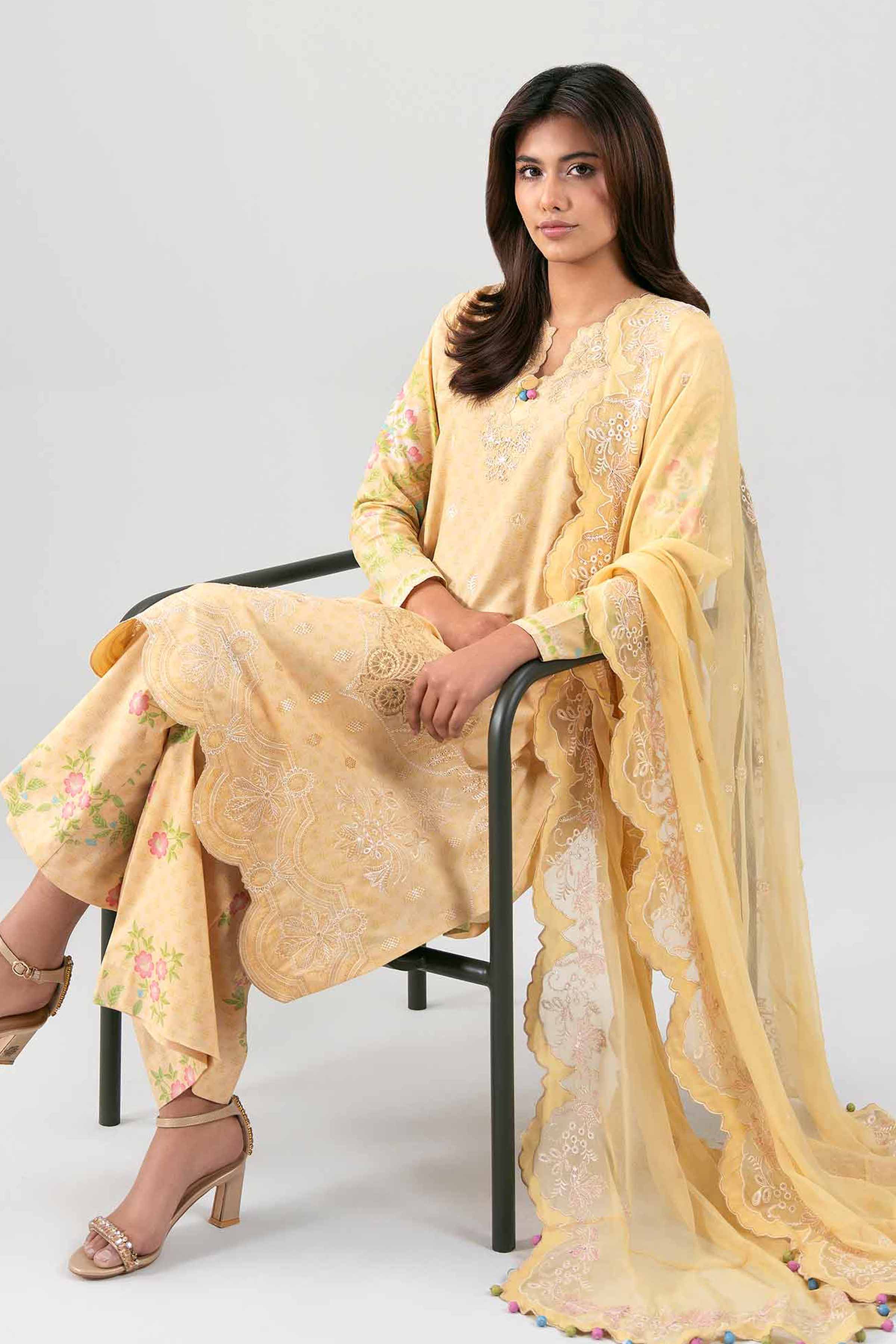 3 Piece - Embroidered Suit - 42601388 for Women - Unstitched Collection | Nishat | Shop Online