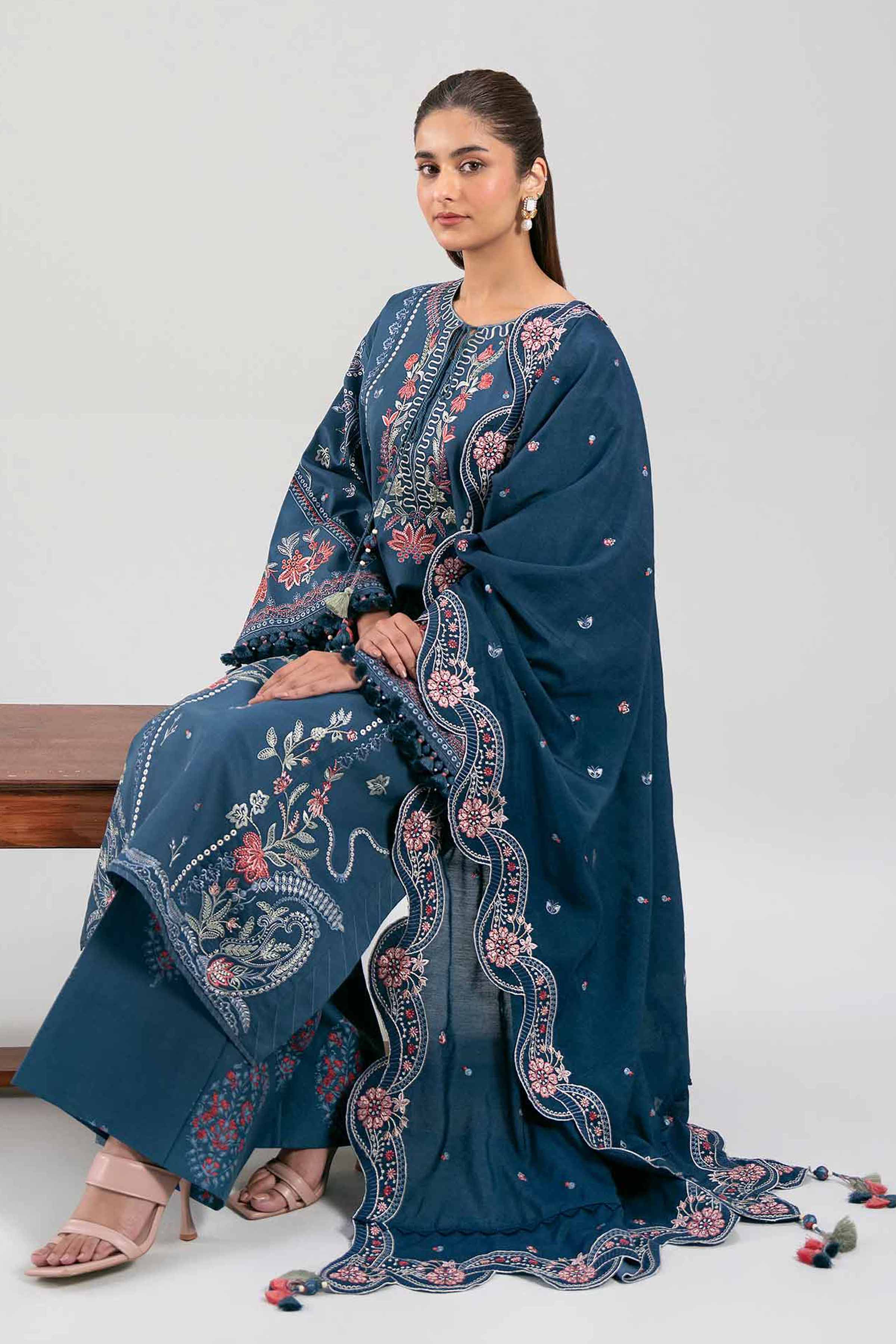 3 Piece - Embroidered Suit - 42601403 for Women - Unstitched Collection | Nishat | Shop Online