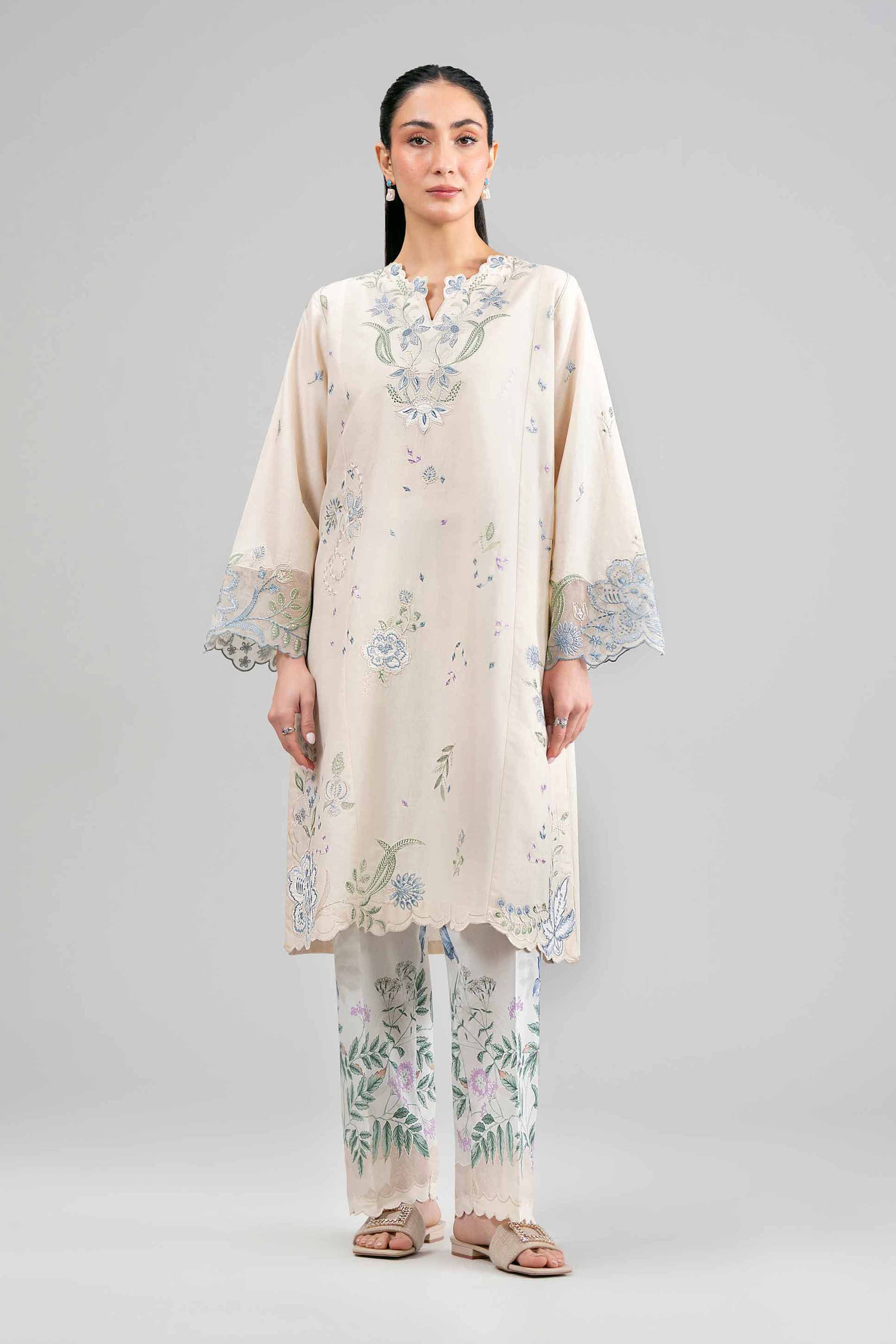 2 Piece - Digital Printed Embroidered Suit - 42601423