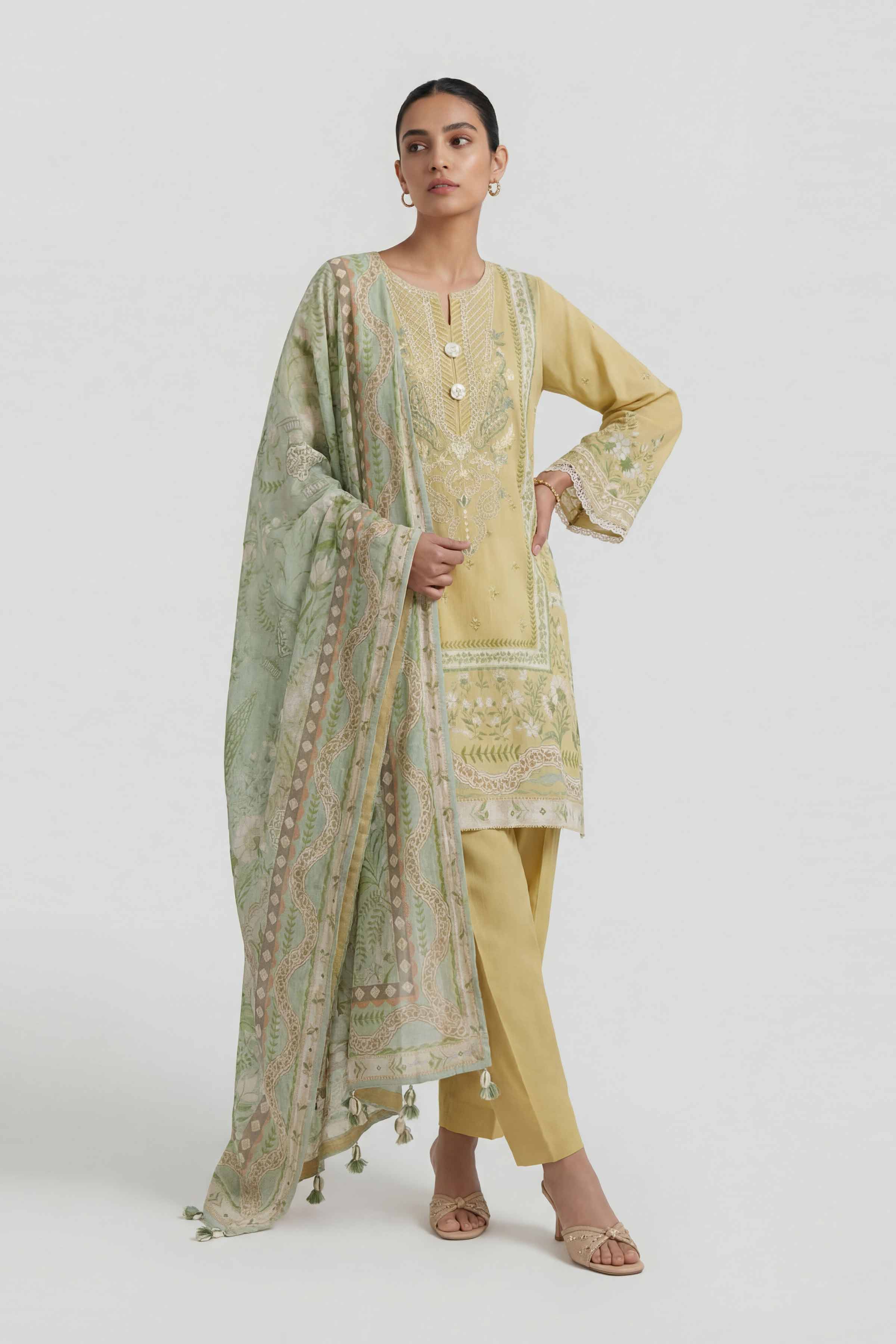 3 Piece - Digital Printed Embroidered Suit - 42601454 for Women - Unstitched Collection | Nishat | Shop Online
