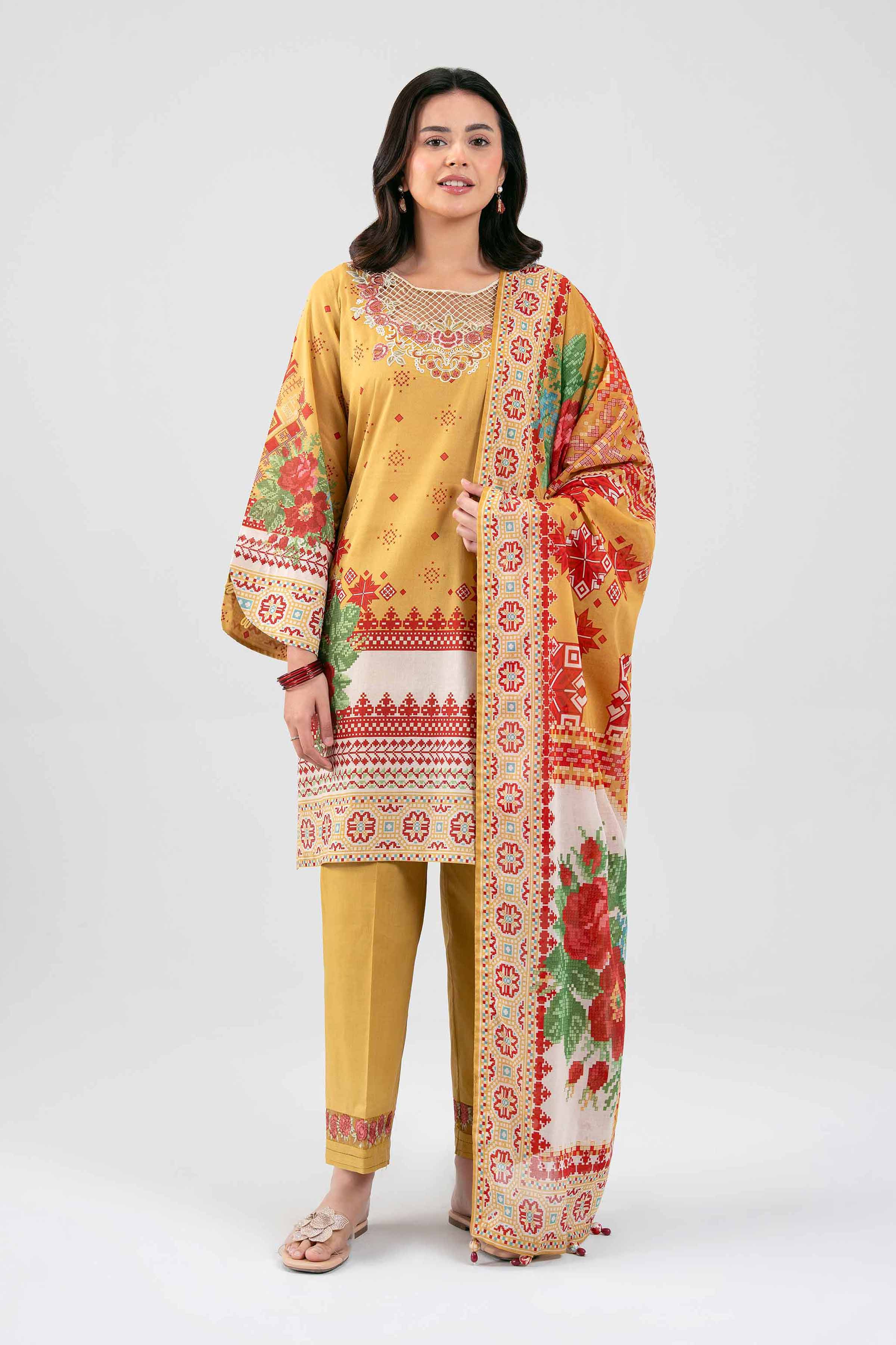 3 Piece - Digital Printed Embroidered Suit - 42601455 for Women - Unstitched Collection | Nishat | Shop Online